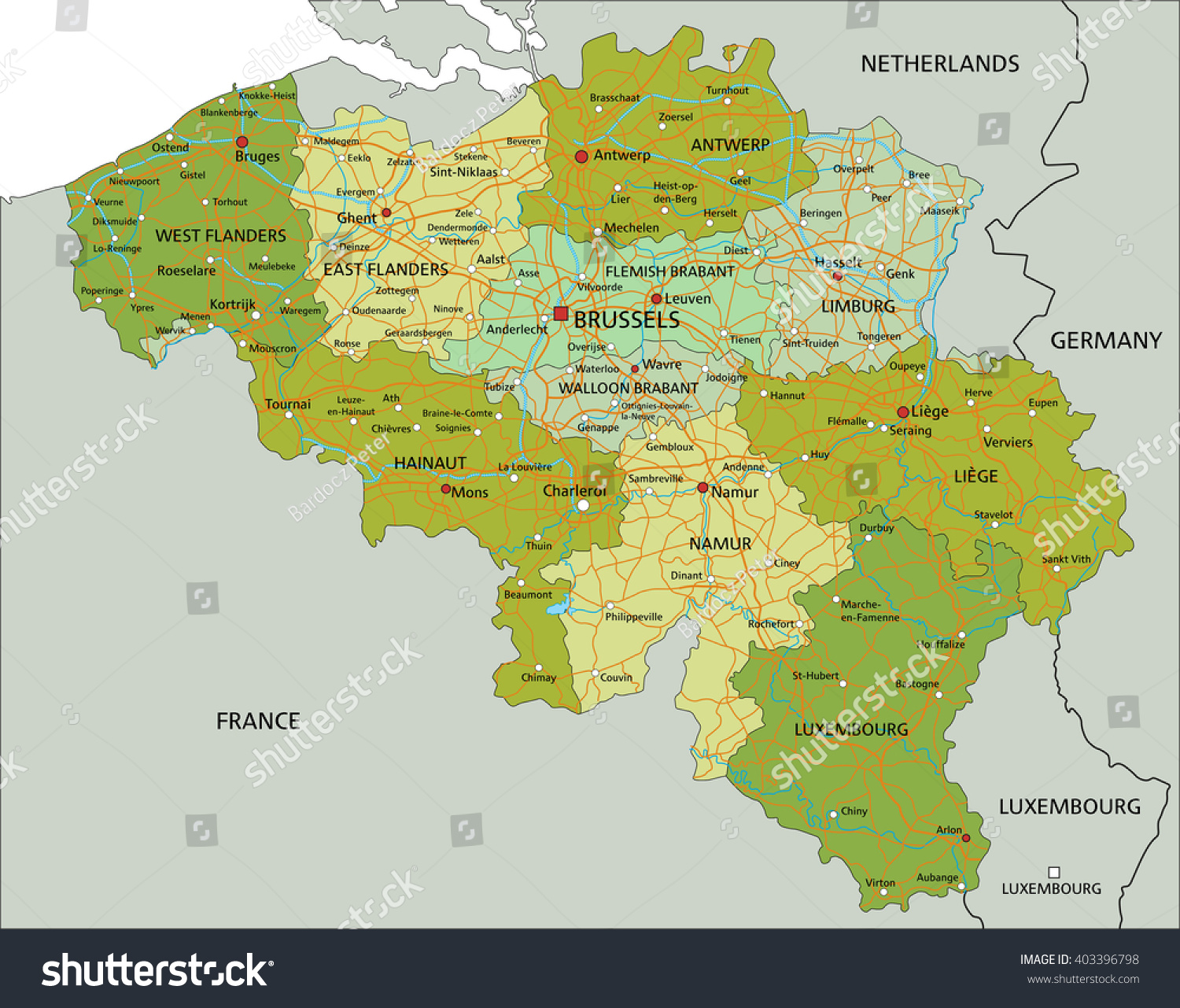 Highly Detailed Editable Political Map Separated 库存矢量图（免版税）403396798 Shutterstock 0426
