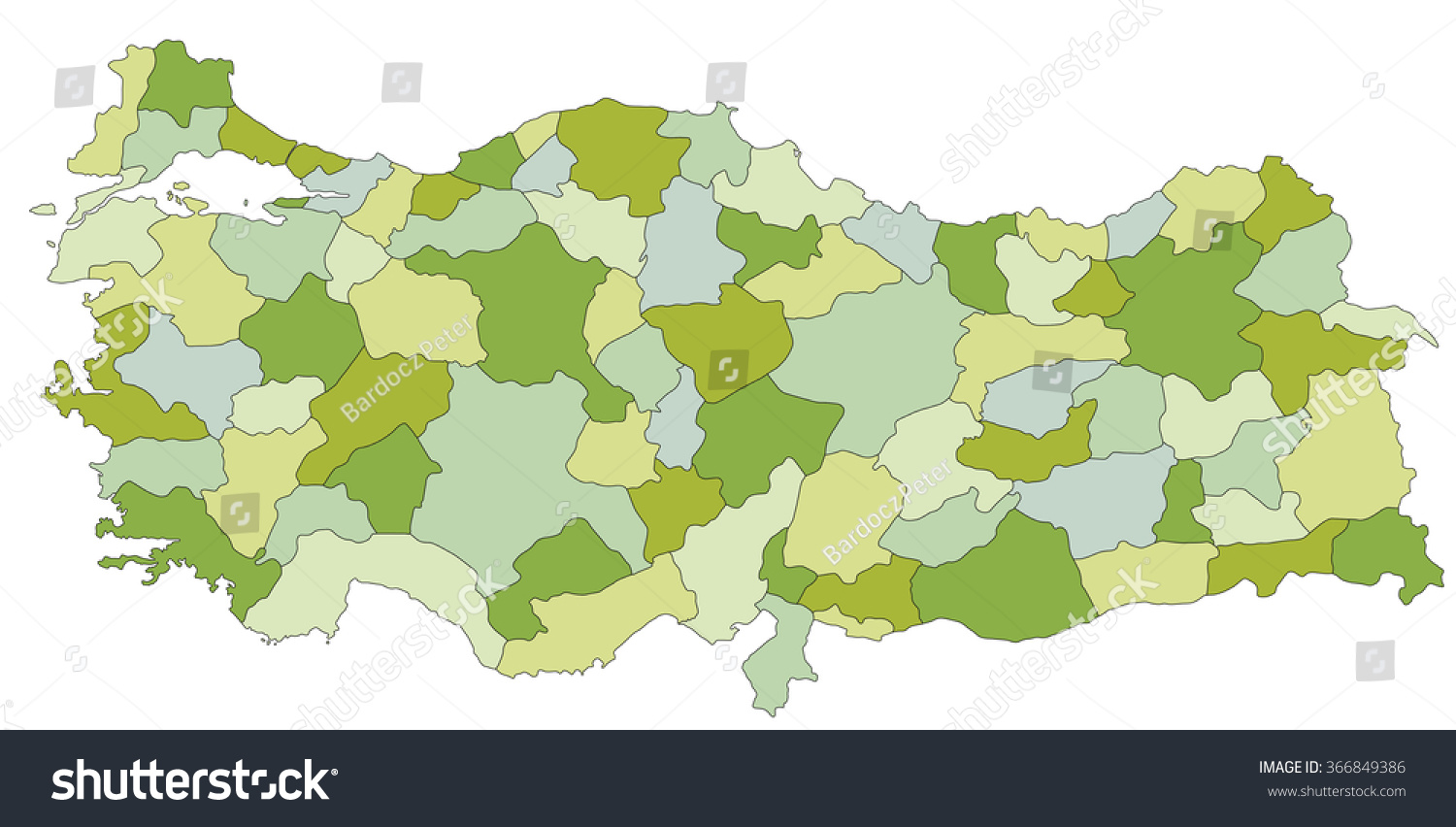 Highly Detailed Editable Political Map Separated Stock Vector Royalty Free 366849386 1274