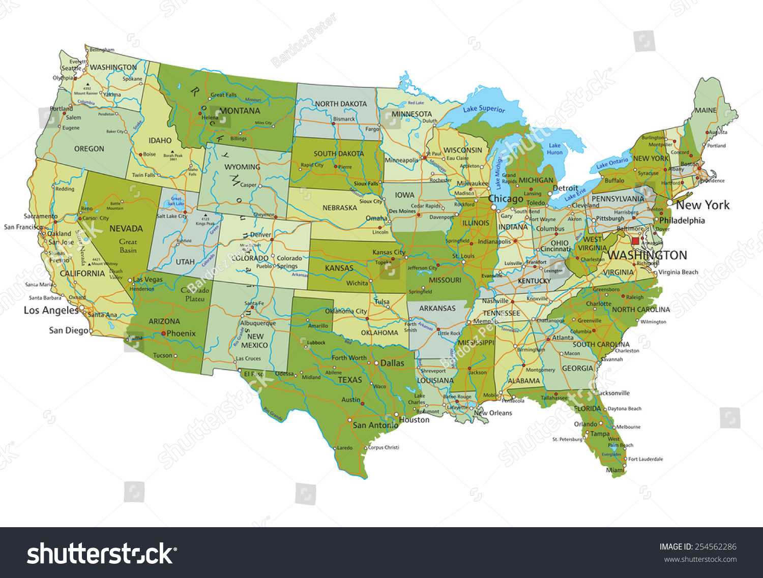 Highly Detailed Editable Political Map Separated Stock Vector Royalty Free 254562286 2931