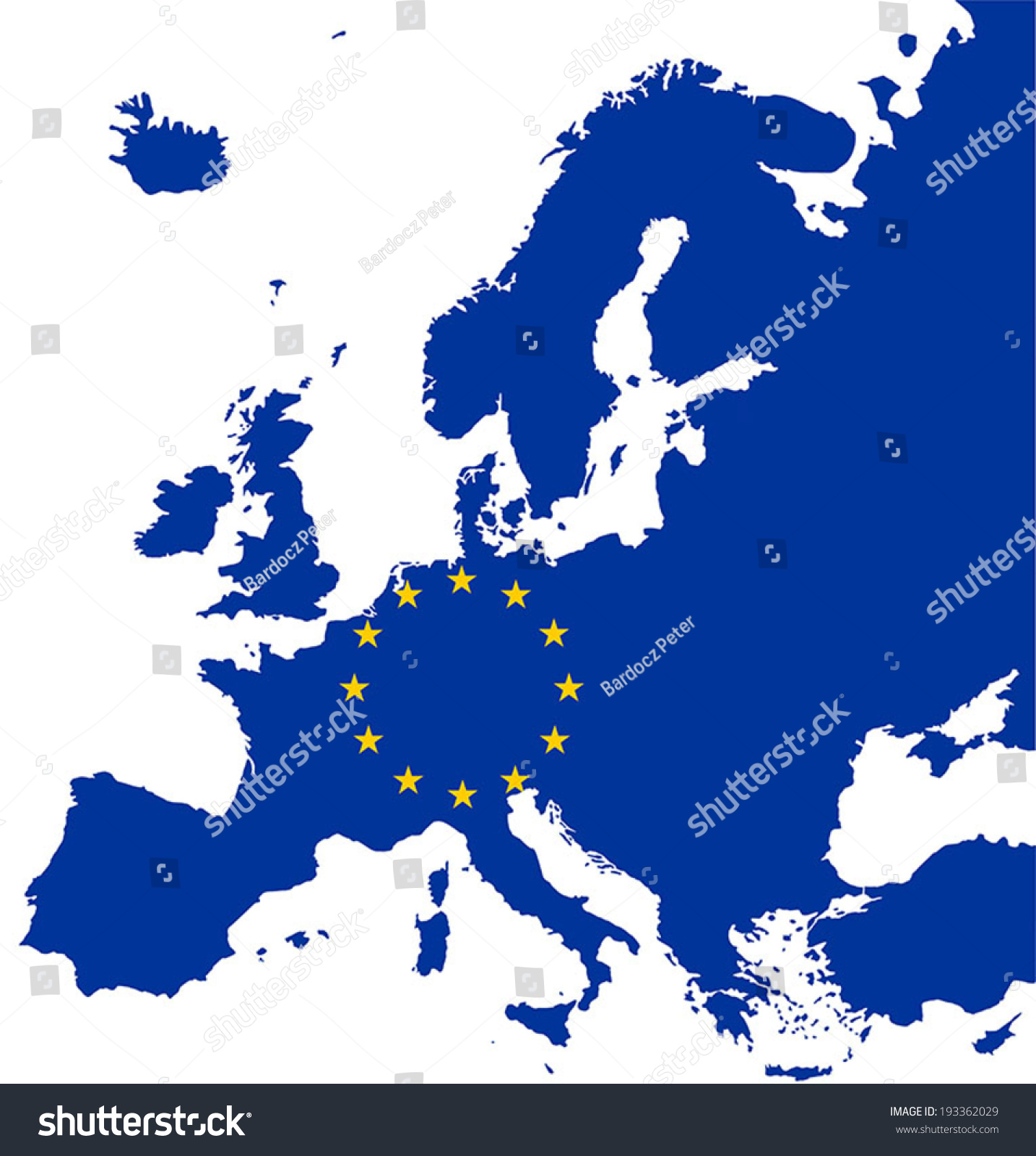 Highly Detailed Europe Map Silhouette European Stock Vector (Royalty ...