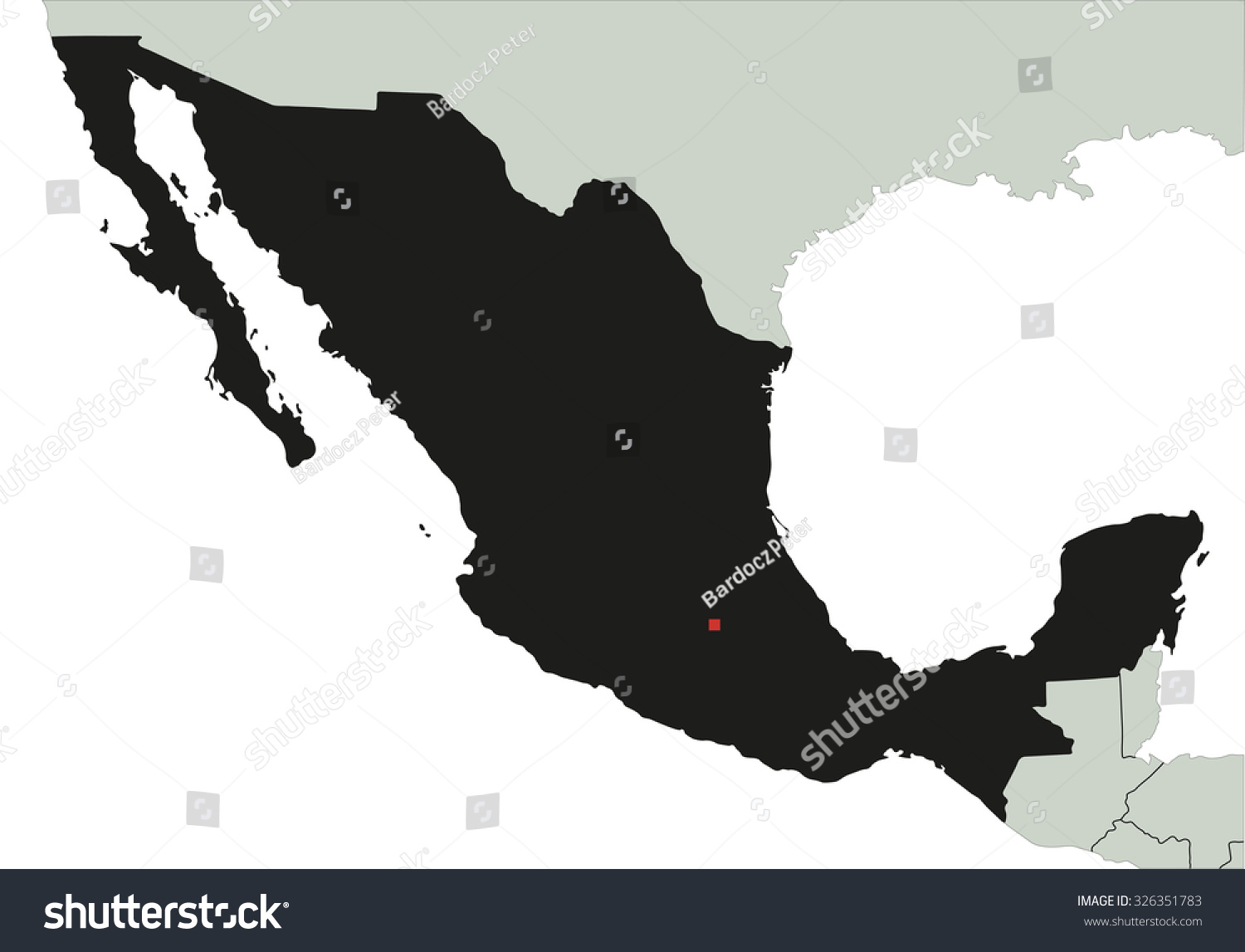 Highly Detailed Mexico Silhouette Map Stock Vector (Royalty Free ...