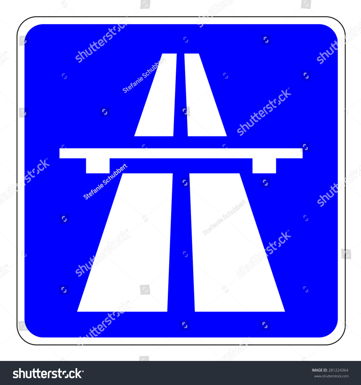 Highway Signs Traffic Signs Beginning Motorway Stock Vector 281224364 ...