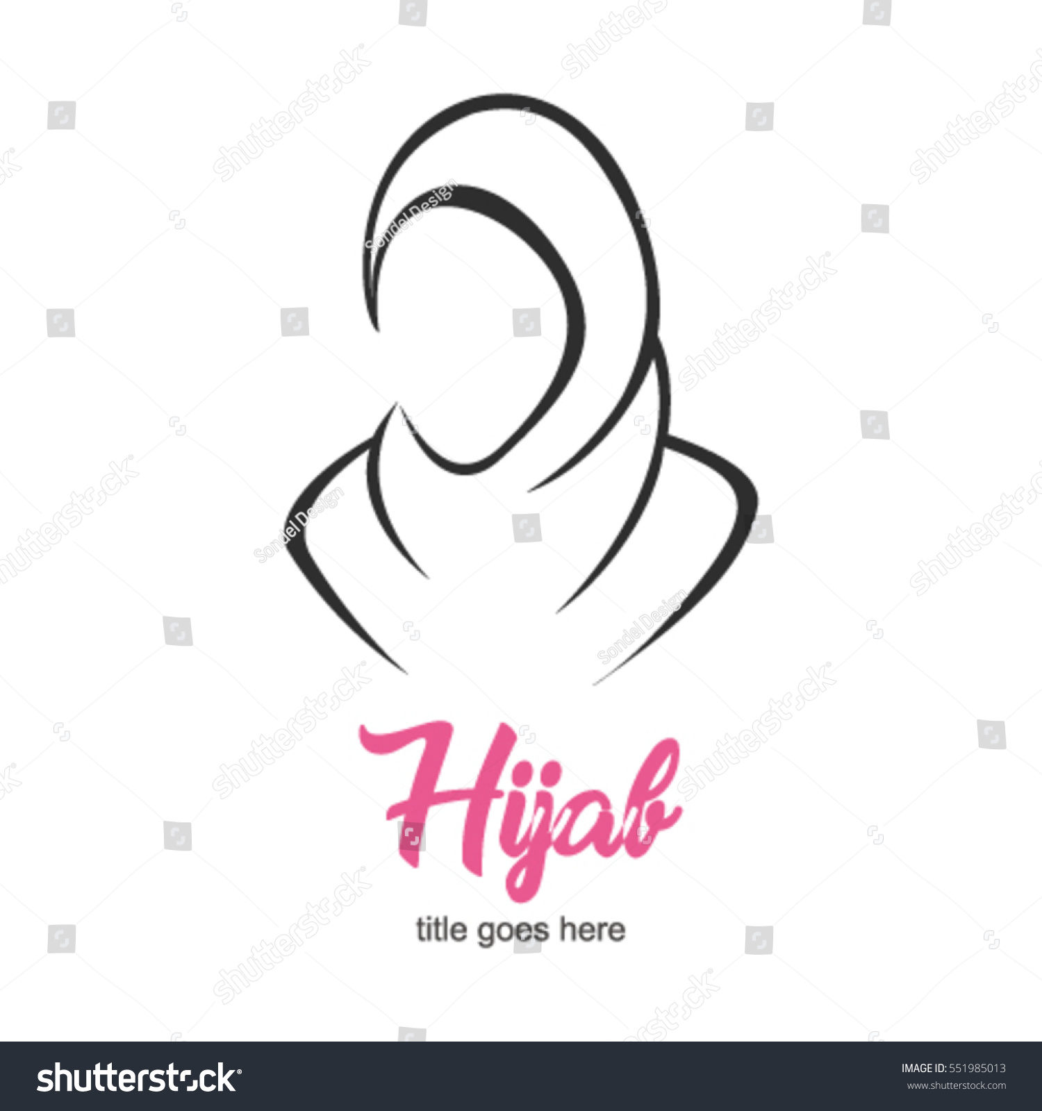 Hijab Muslim Veil Headscarf Arabic Logo Stock Vector HD Royalty