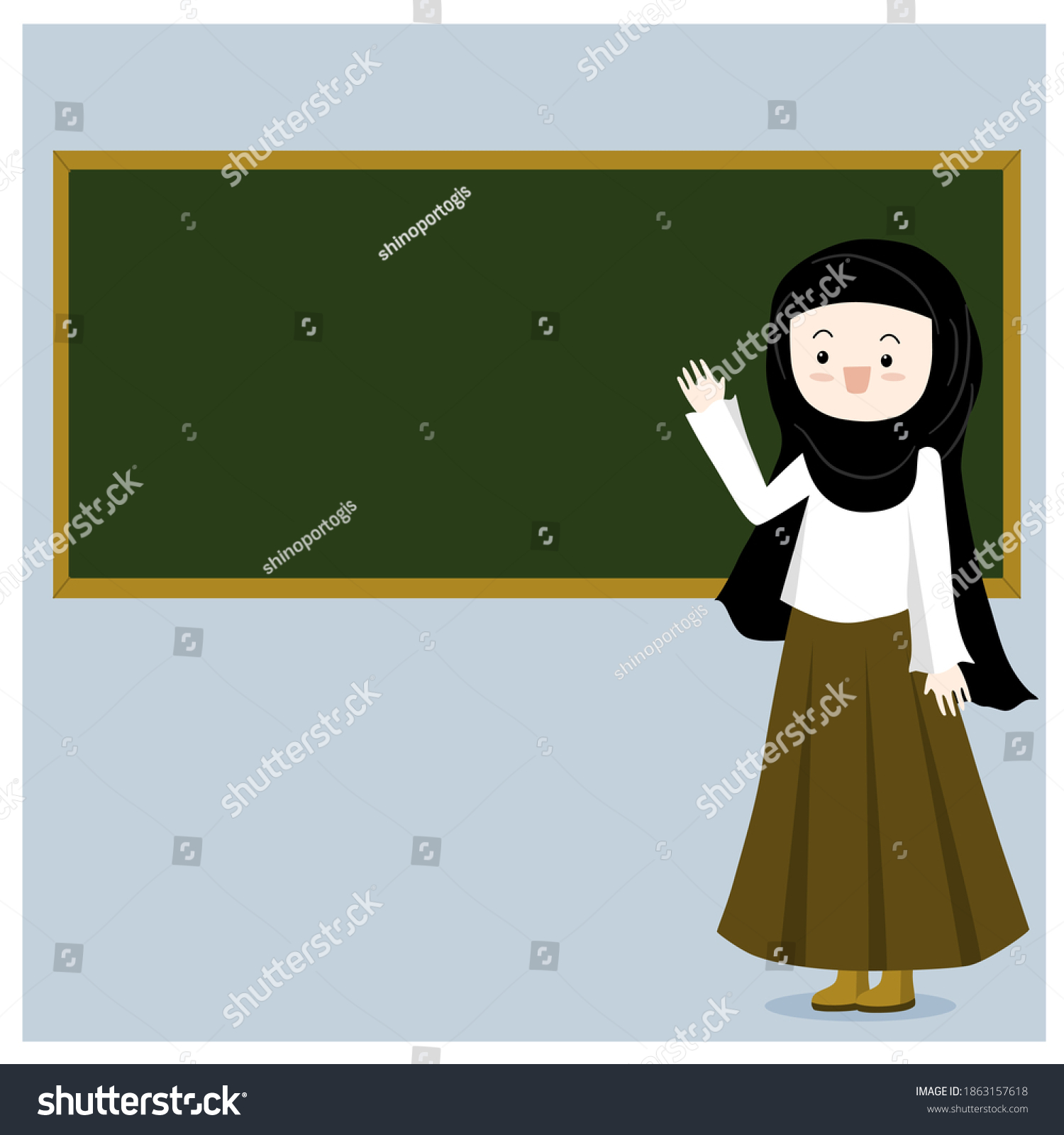 Hijab-Lehrerin, Muslimische Lehrerin, Die Vor Schwarzer: Stock ...