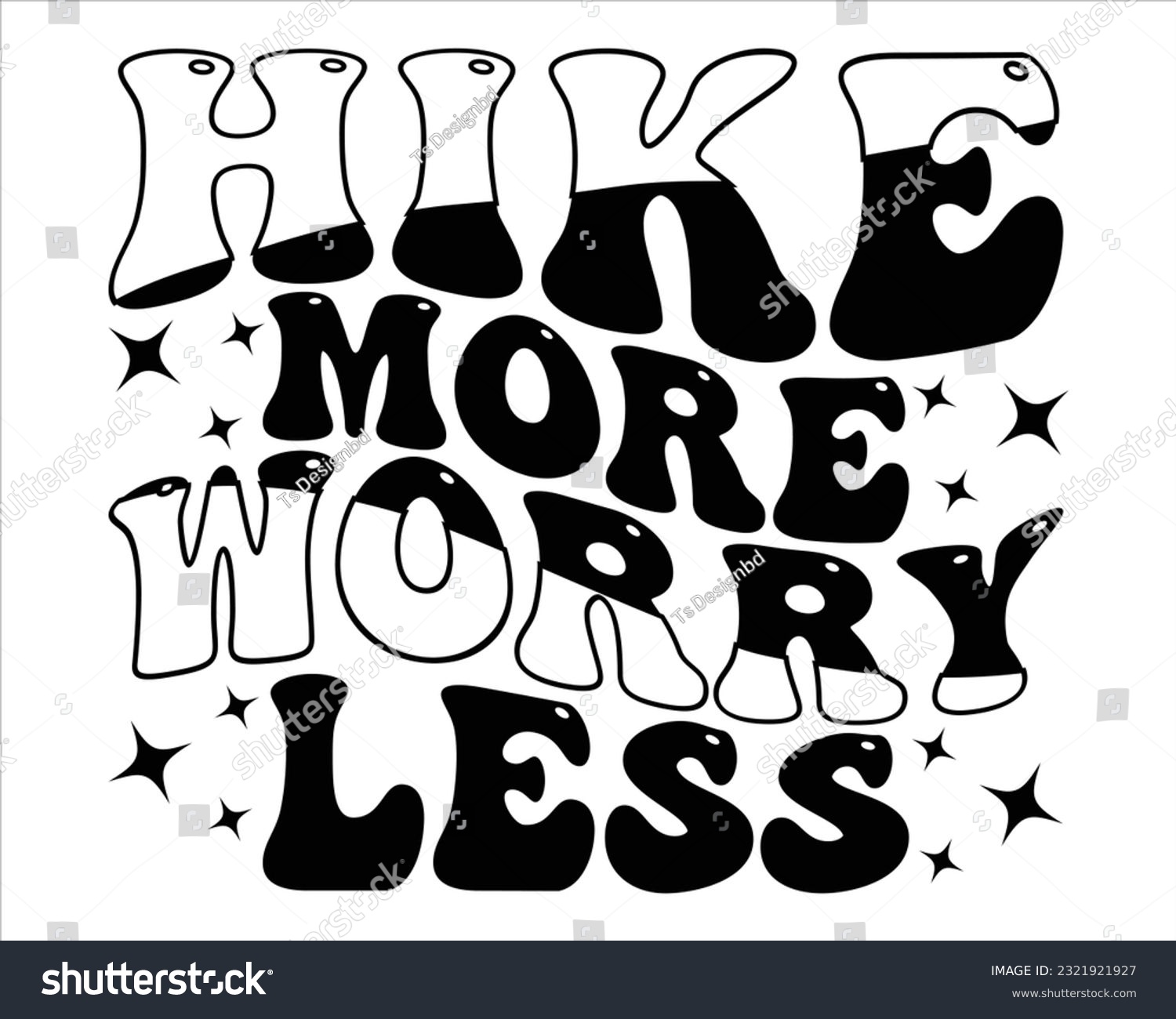 SVG of Hike More Worry  less Retro Svg Design,Hiking Retro Svg Design, Mountain illustration, outdoor adventure ,Outdoor Adventure Inspiring Motivation Quote, camping,groovy design svg