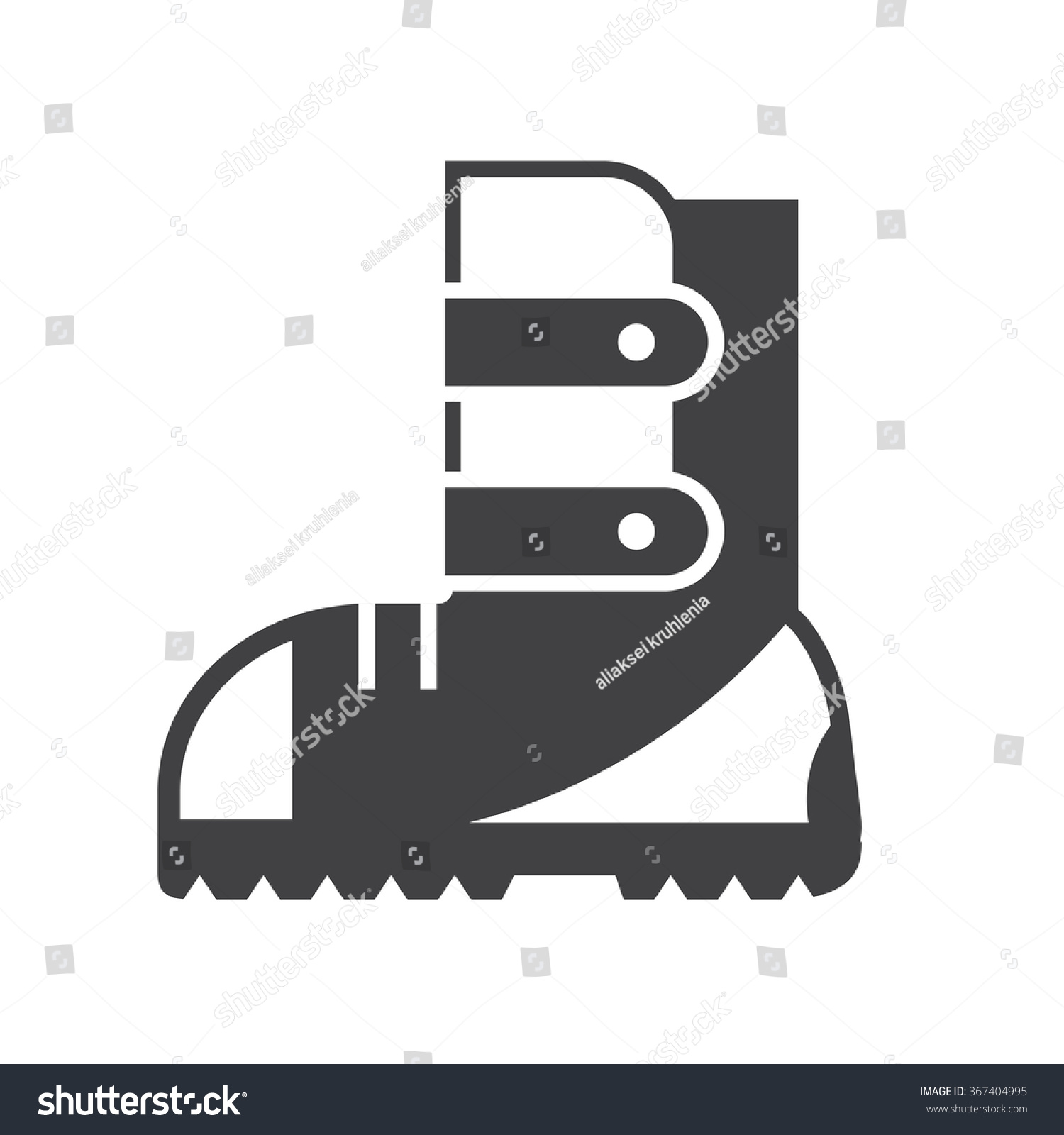 Hiking Boots Vector Black White Icon Stock Vector (Royalty Free) 367404995