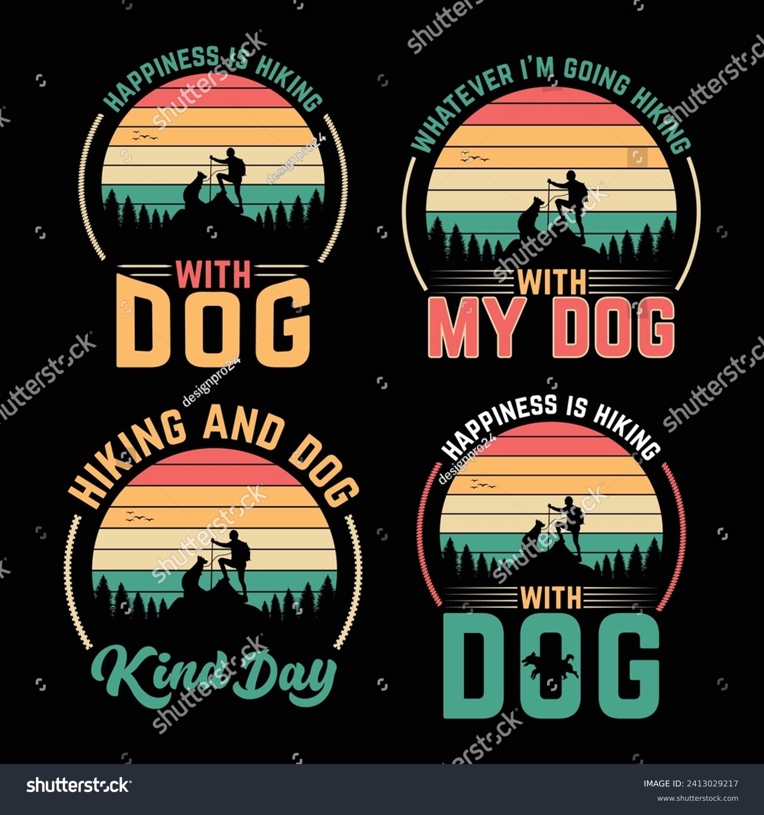 SVG of Hiking dog vector bundle quotes design, hiking bundle t shirt design. svg