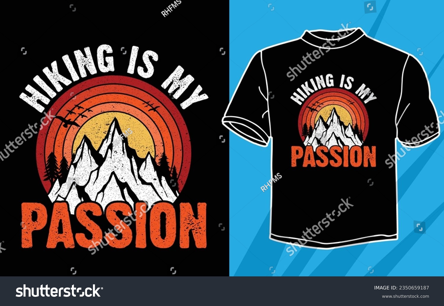 SVG of hiking is my passion adventure t shirt design svg