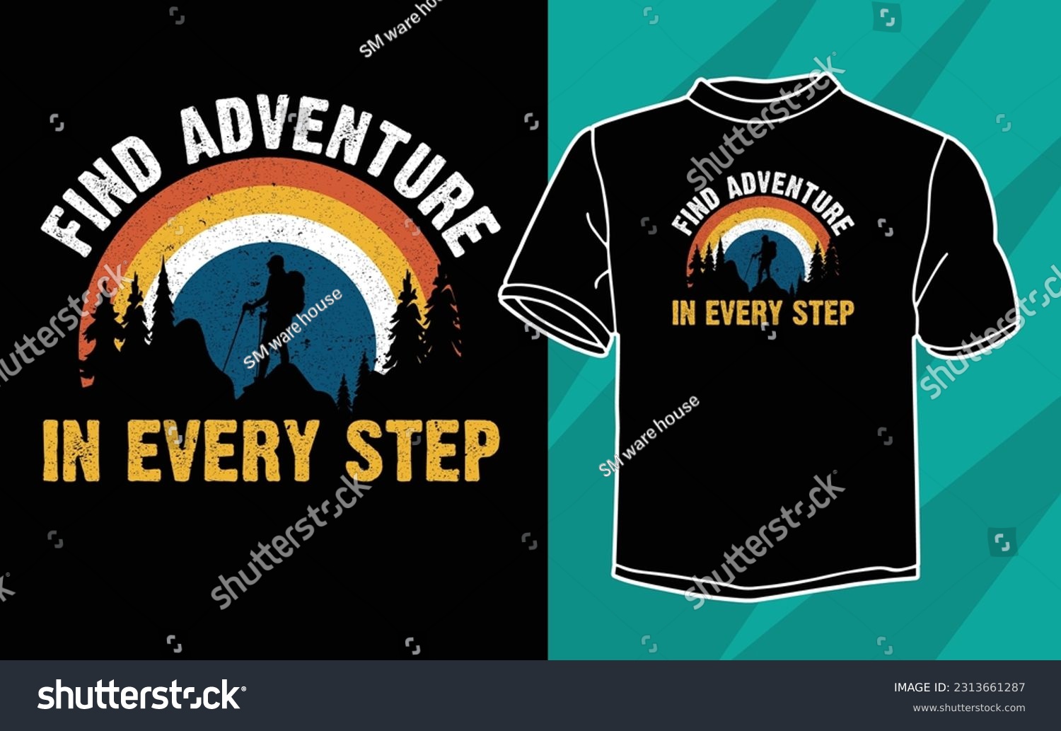 SVG of hiking t shirt design for adventure lovers svg
