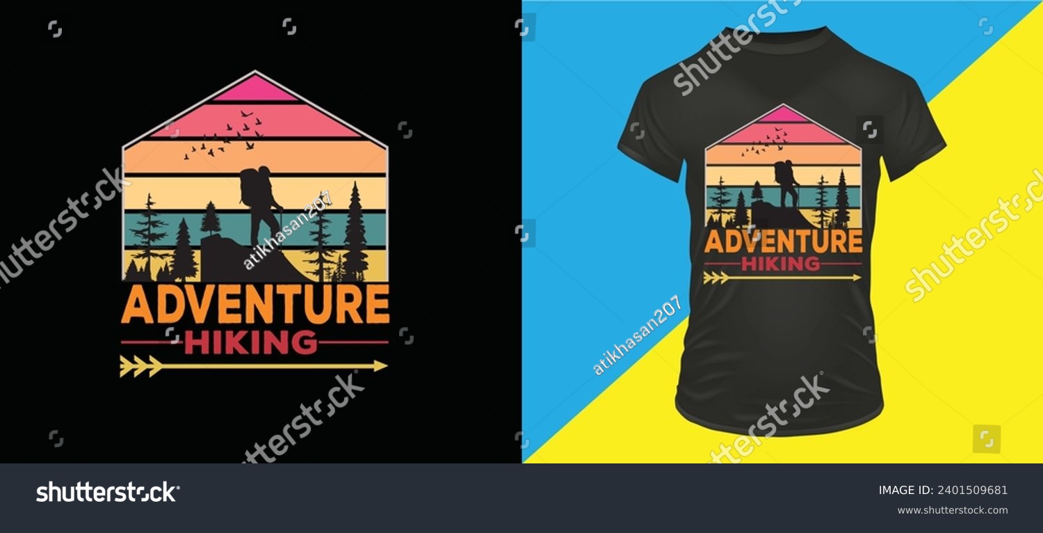 SVG of hiking up mountain paths, or wandering through forests T-shrit Decign  svg