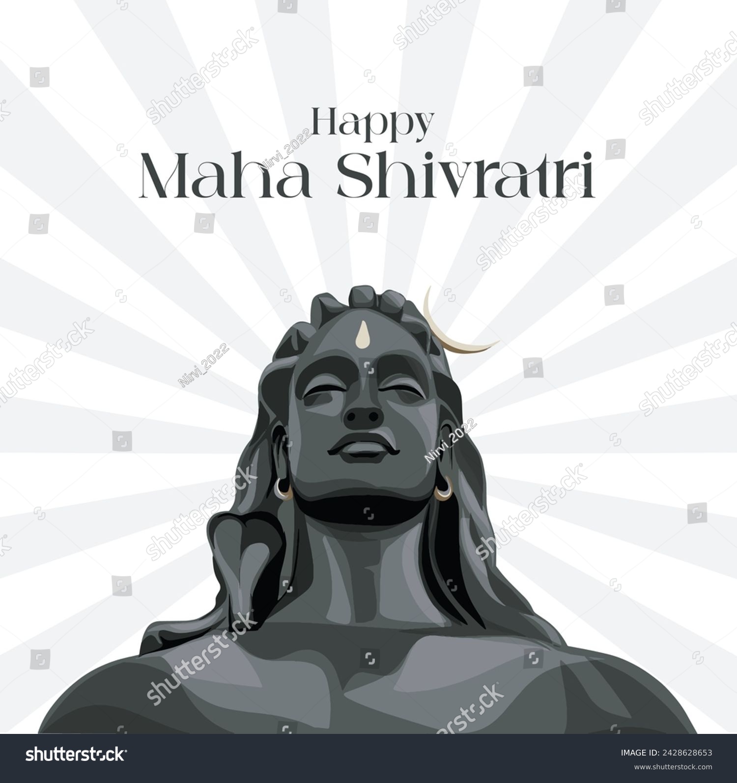 SVG of Hindu festival happy Maha Shivratri banner design template, Adiyogi svg