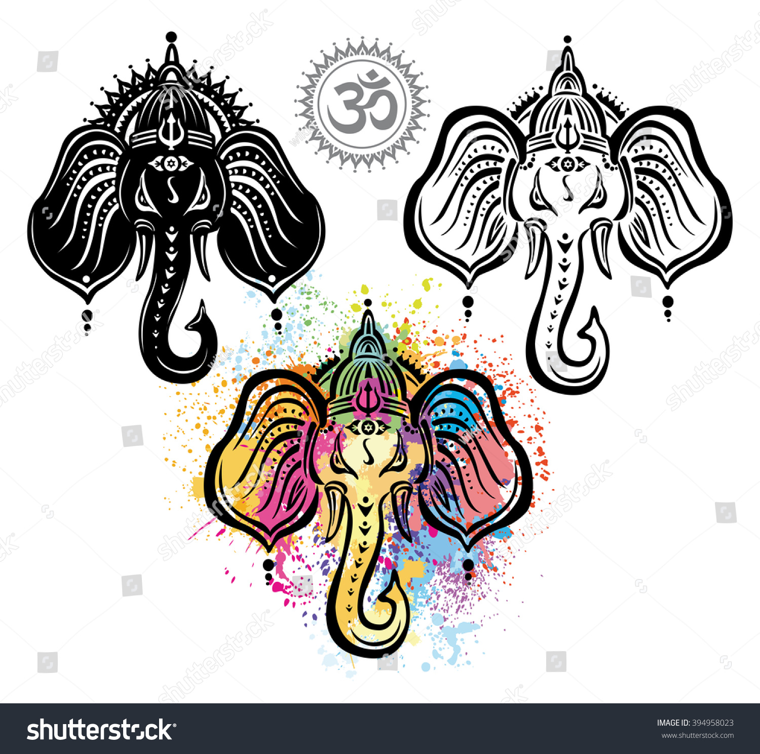 Hindu God Lord Ganesha เวกเตอร์สต็อก ปลอดค่าลิขสิทธิ์ 394958023 Shutterstock 9852