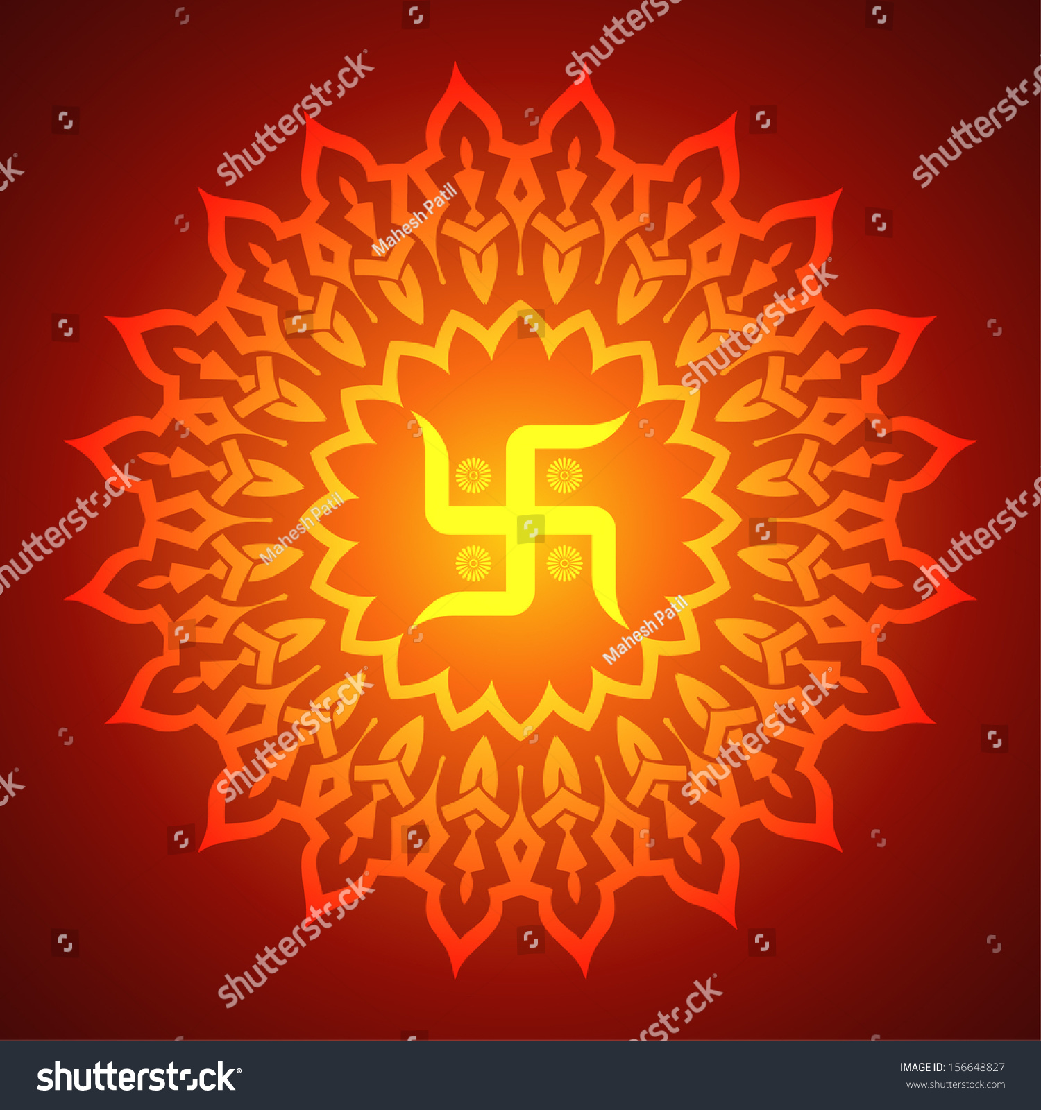 Hindu Sign Swastik Design Stock Vector Illustration 156648827 ...