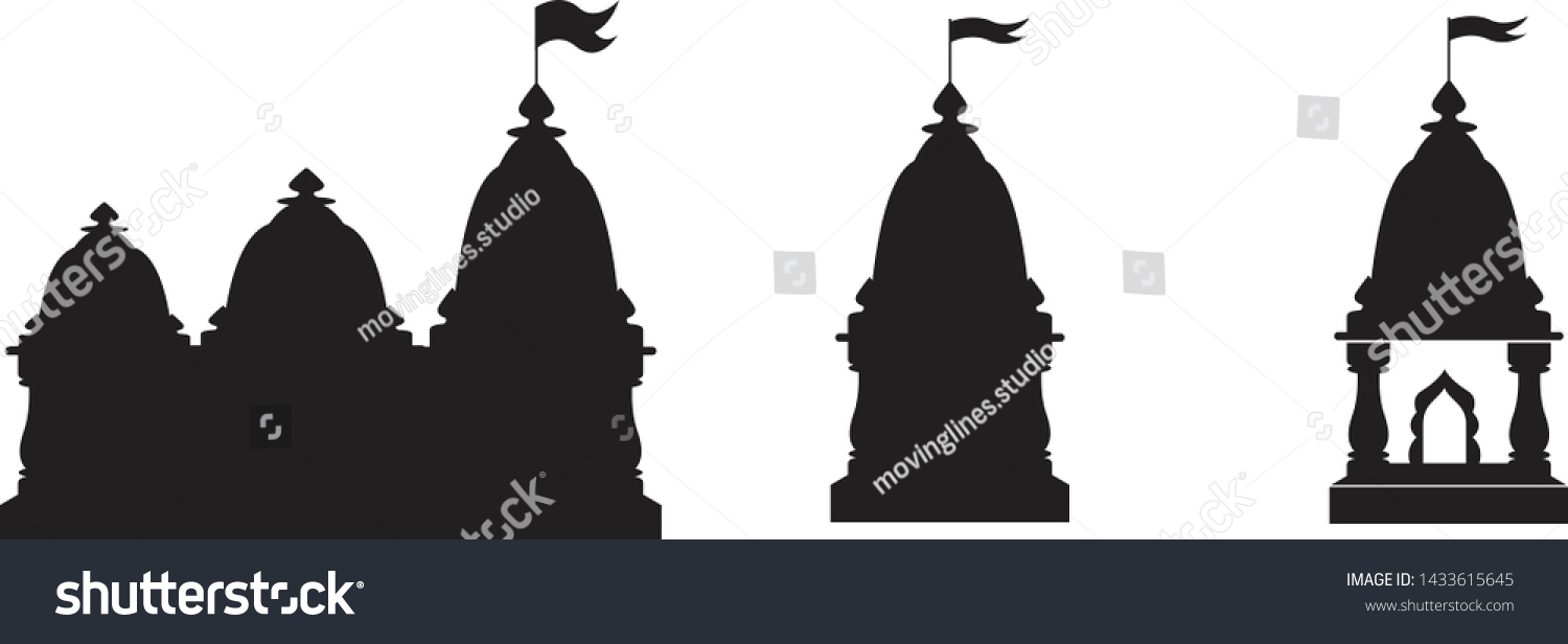 SVG of Hindu spiritual temple black  silhouette place of worship svg