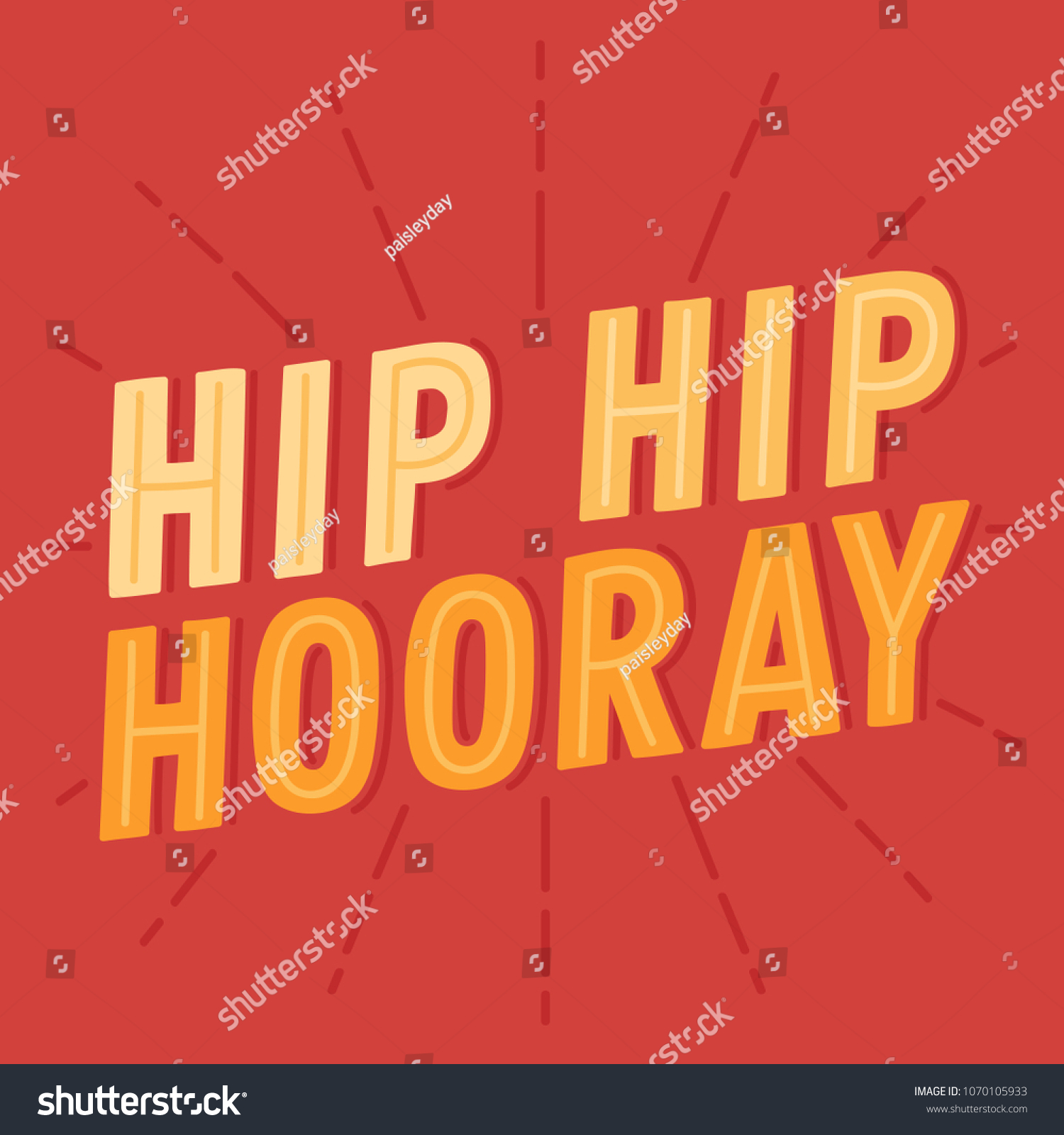 Hip Hip Hooray Digitally Drawn Typography Stock Vector Royalty Free