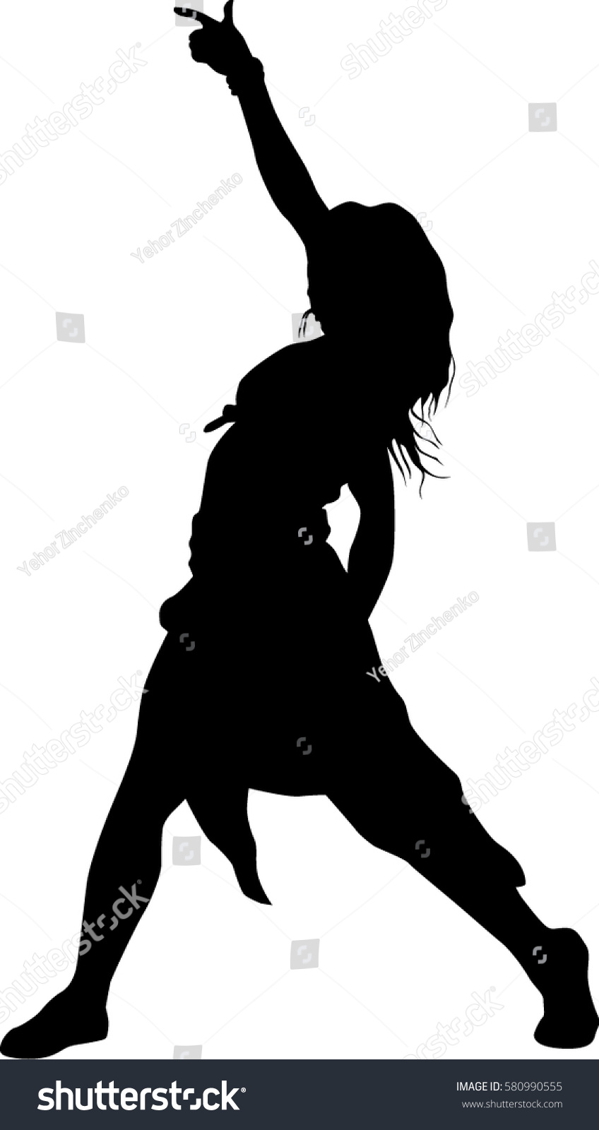 Hip Hop Dancer Silhouette On White Stock Vector Royalty Free