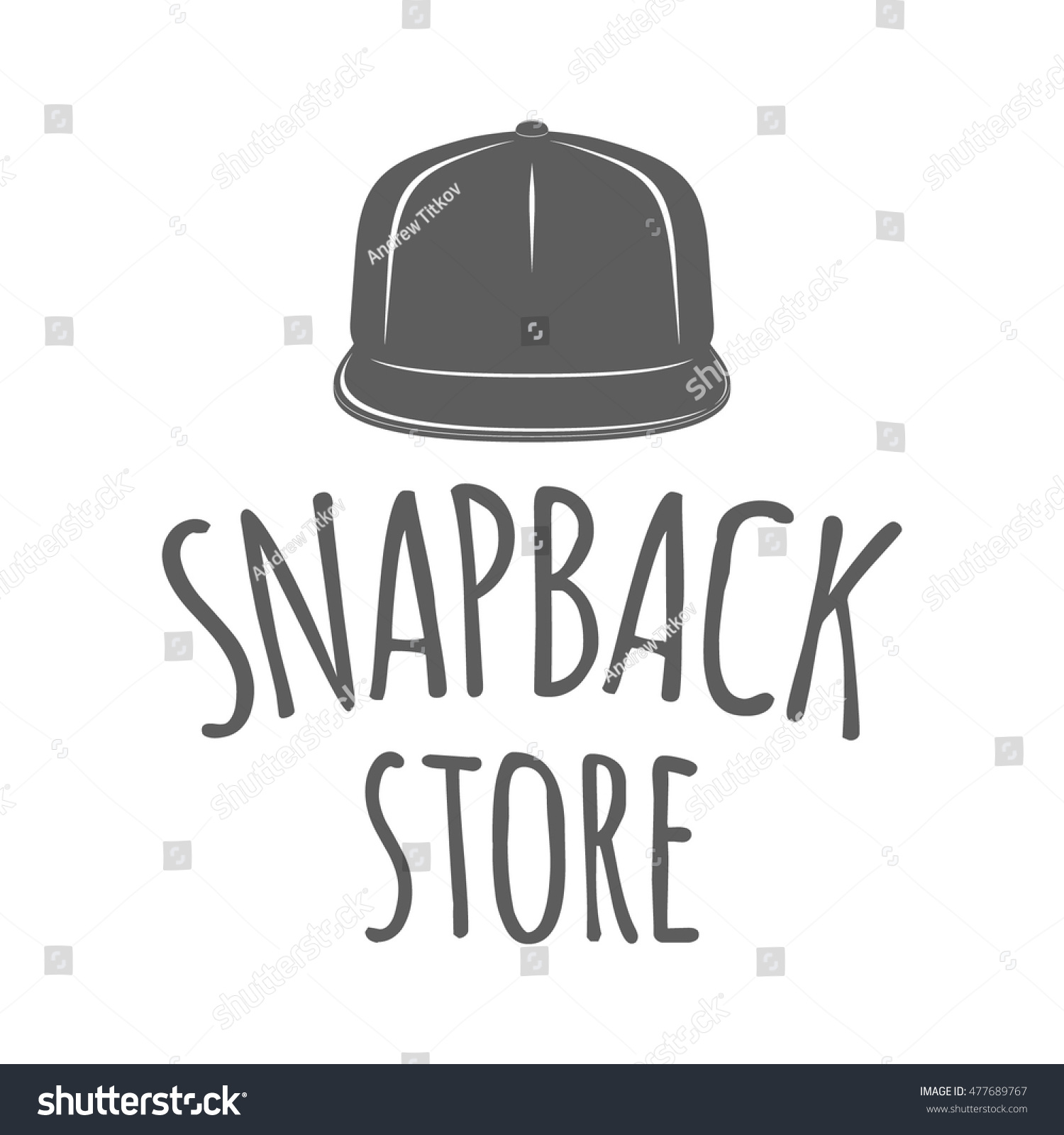 Hip Hop Hats Shop Logo Monochrome Stock Vector Royalty Free