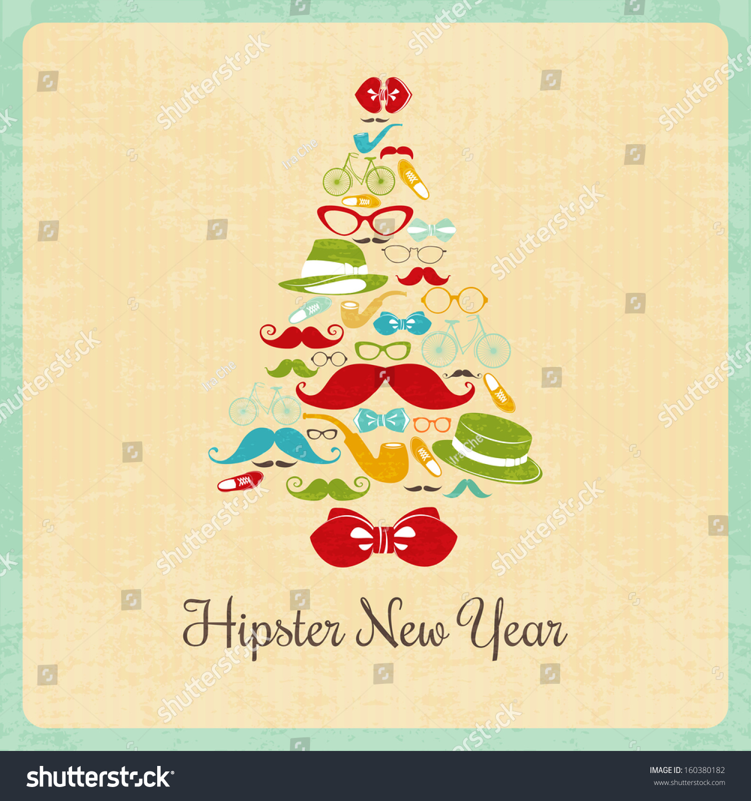 Hipster Christmas Tree Stock Vector Royalty Free 160380182 Hipster Christmas Tree Stock Vector Royalty Free 160380182