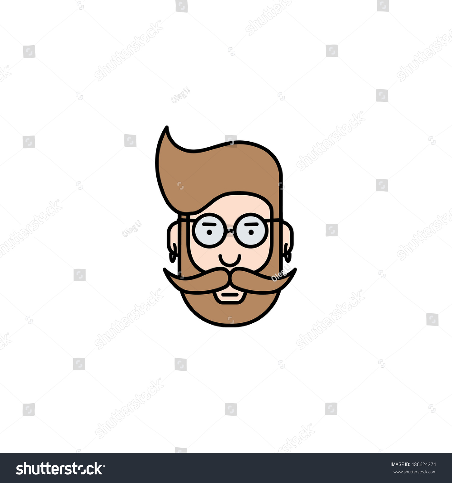 Hipsters Face Logo Vector Template Company Stock Vector (Royalty Free ...