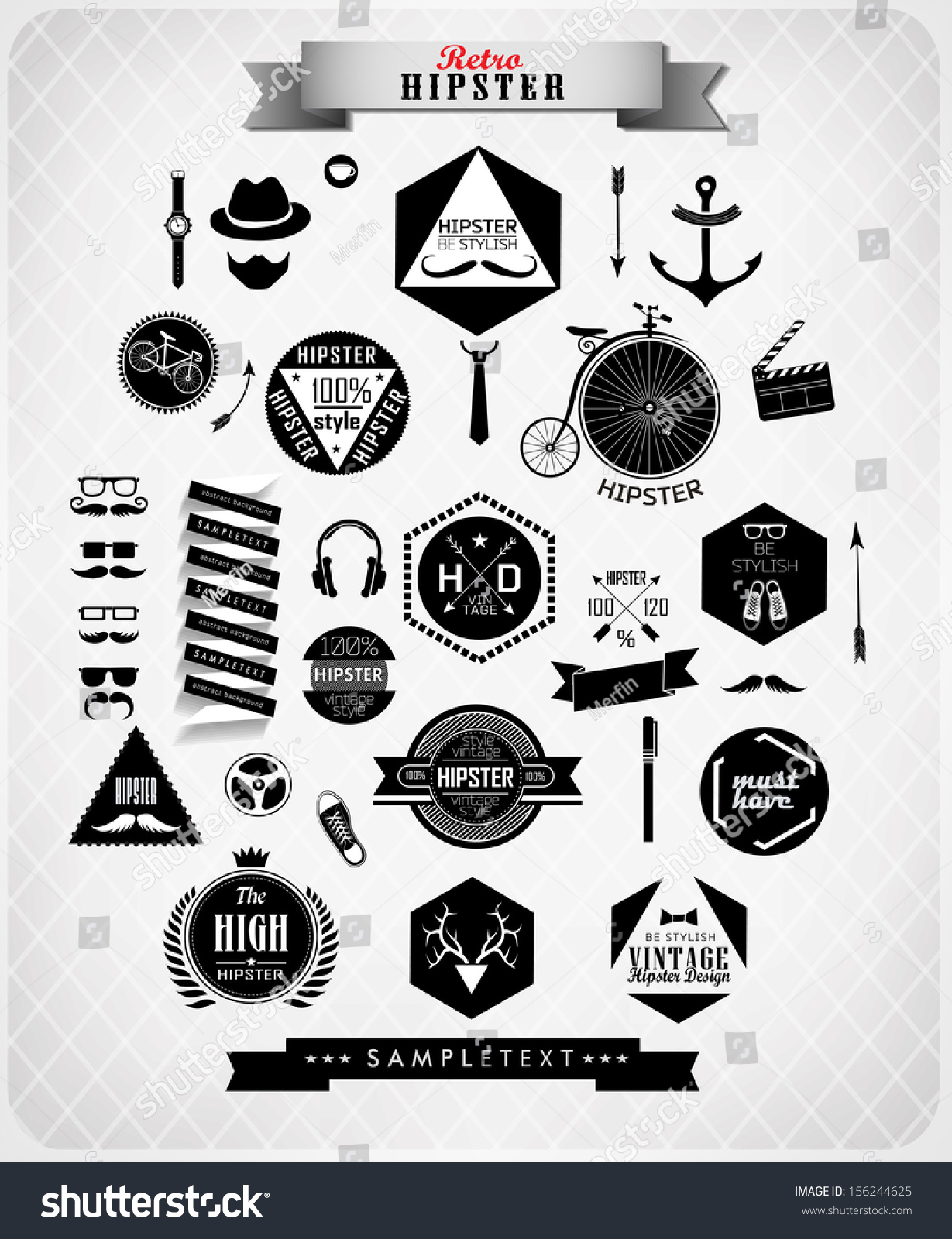 Hipster Style Elements Icons And Labels Stock Vector | hipster style elements icons labels can stock vector Hipster Style Elements Icons And Labels Stock Vector | hipster style elements icons labels can stock vector