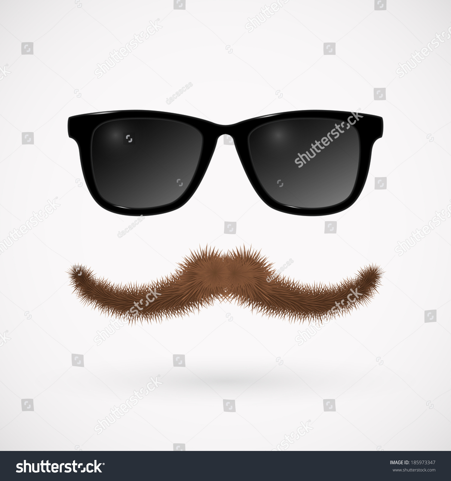 Hipster Sunglasses Mustache Vector Illustration Stock Vector Royalty Free 185973347 Shutterstock 