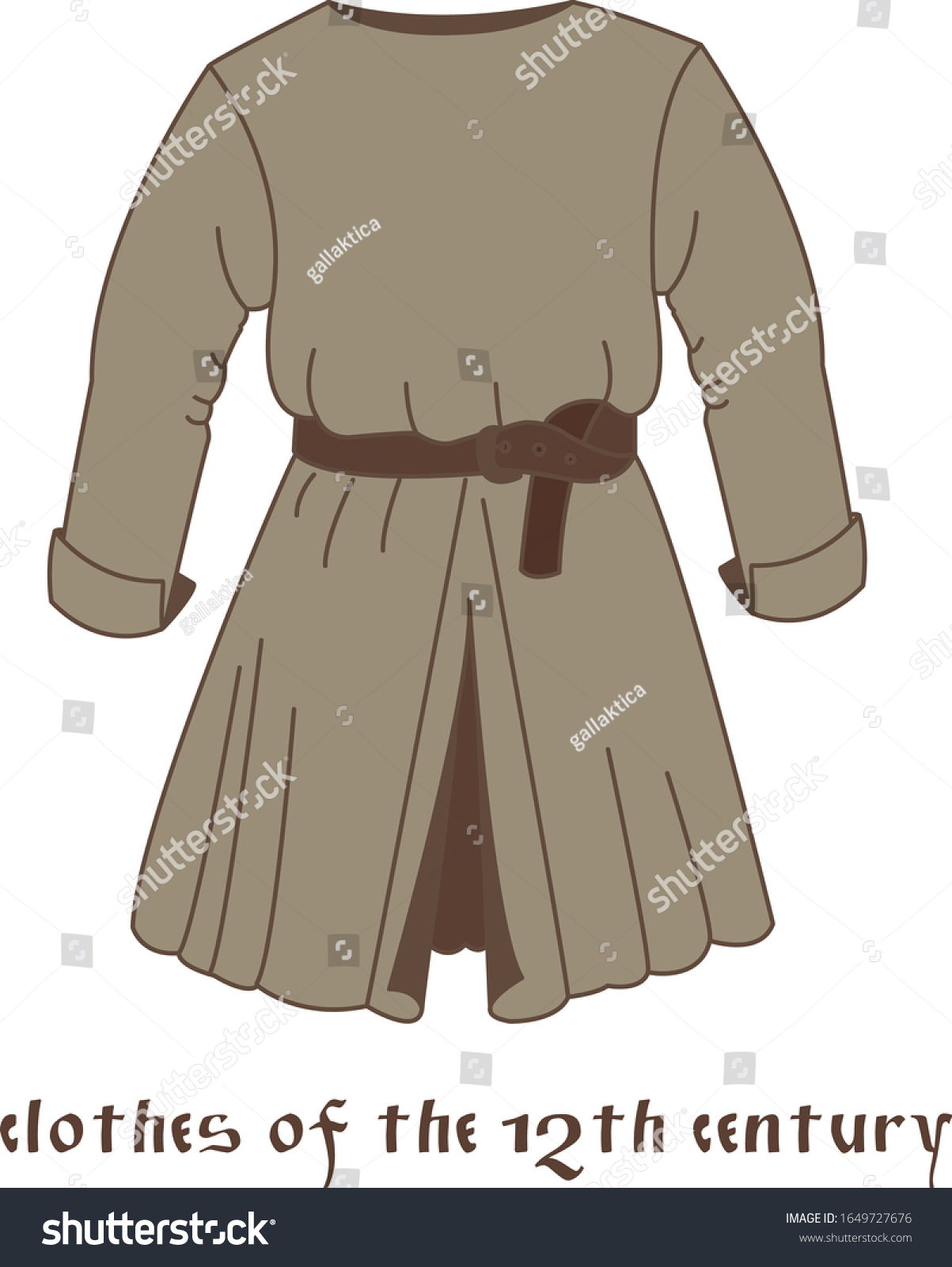 Historical Mens Clothing 12th Century Mens Stock Vector Royalty Free 1649727676