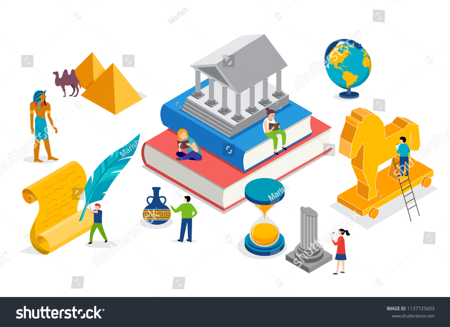 History Class School College Lesson Vector Stock Vector Royalty Free 1137725603