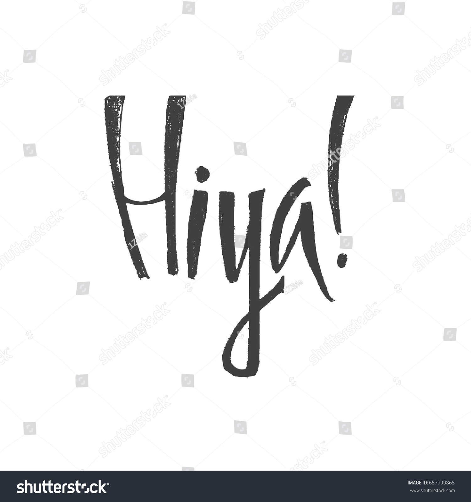 Hiya Slang Lettering Greeting Words Hand Stock Vector (Royalty Free ...