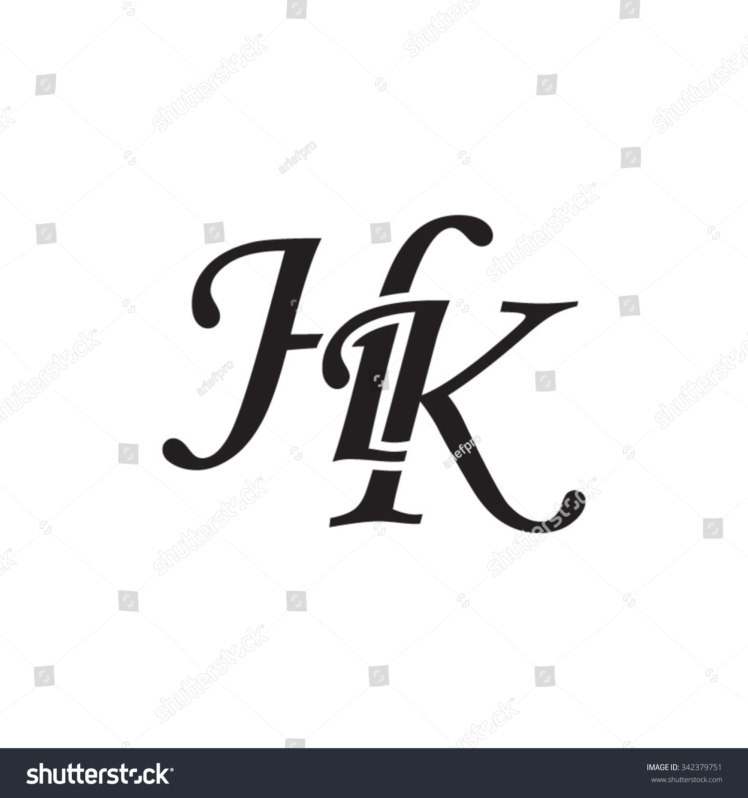 Hk Initial Monogram Logo Stock Vector 342379751 - Shutterstock