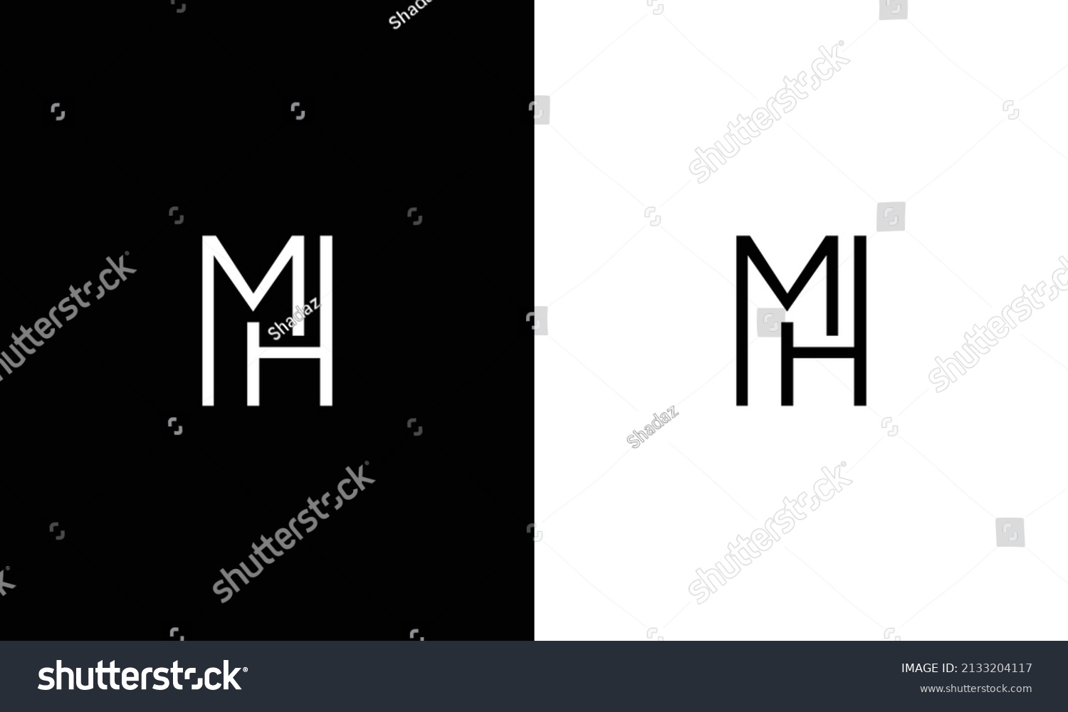 Hm Mh Logo Design Concept Background Stock Vector (Royalty Free) 2133204117