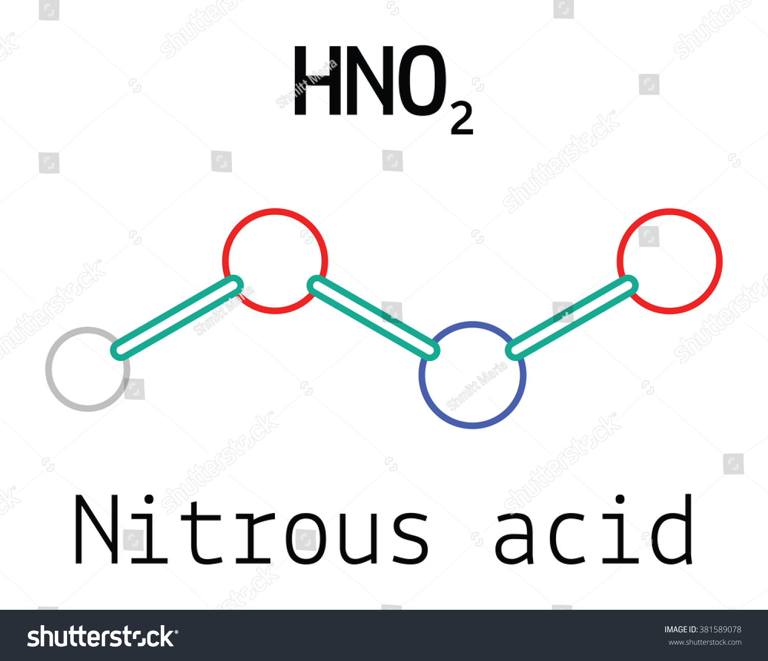 hno 2 nitrous acid molecule のベクター画像素材 ロイヤリティフリー