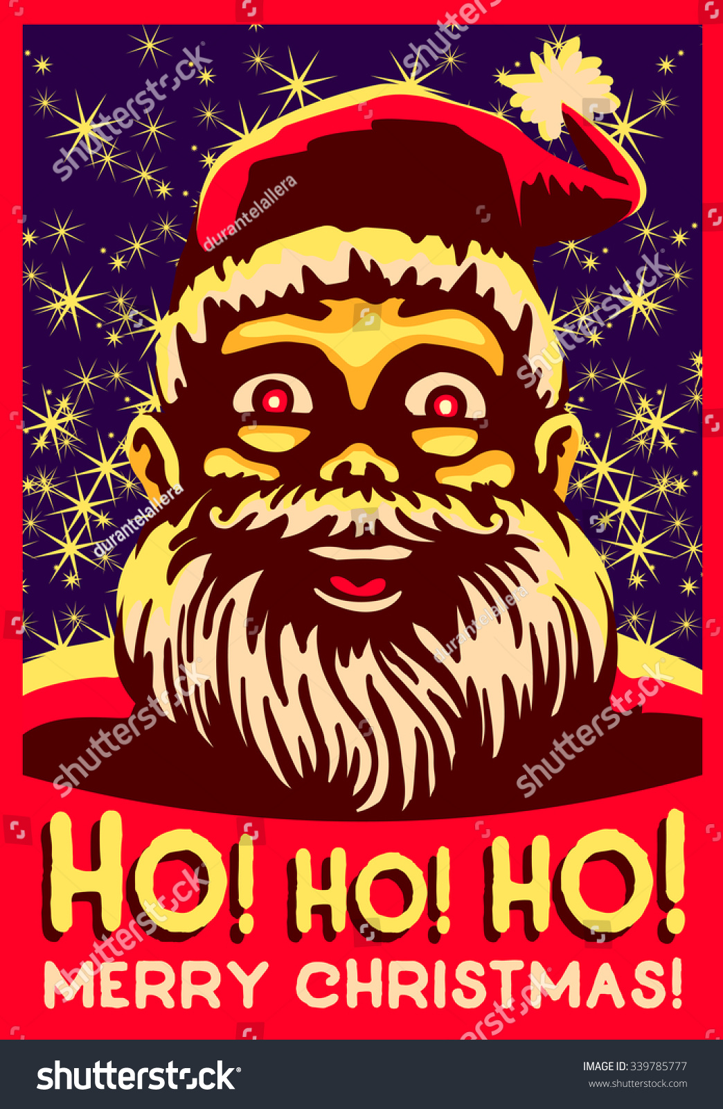 Ho Ho Ho Merry Christmas Holiday Stock Vector (Royalty Free) 339785777 ...