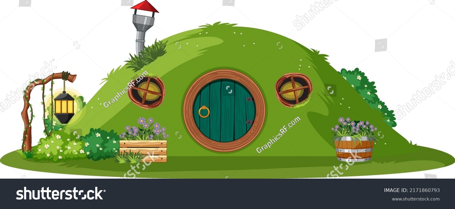 SVG of Hobbit house isolated on white background illustration svg