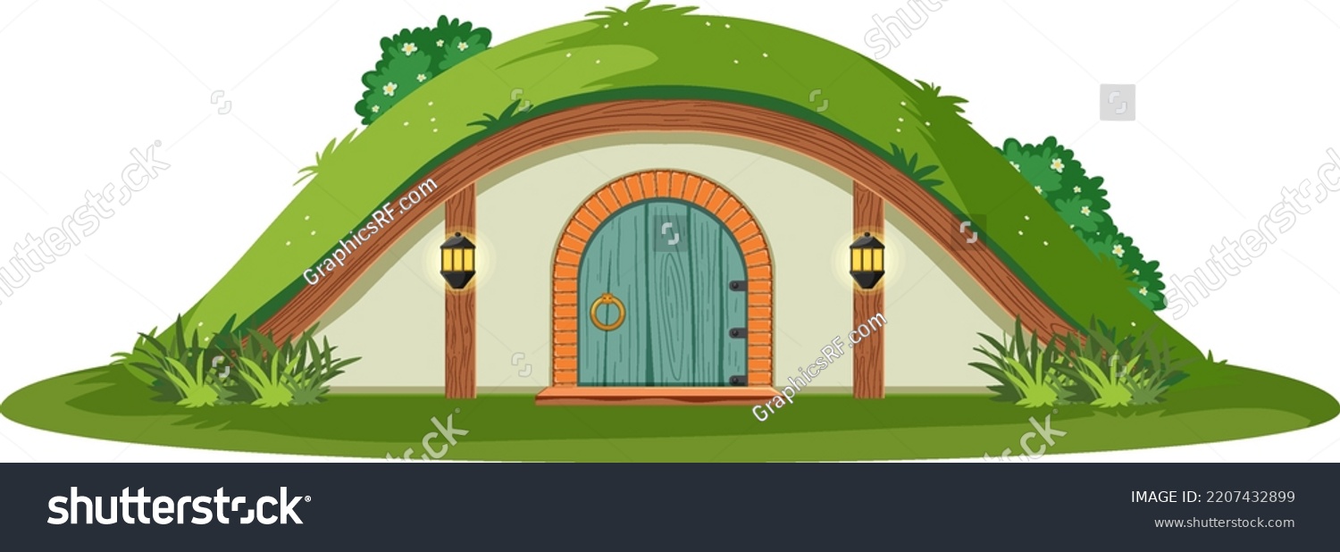 SVG of Hobbit house isolated on white background illustration svg
