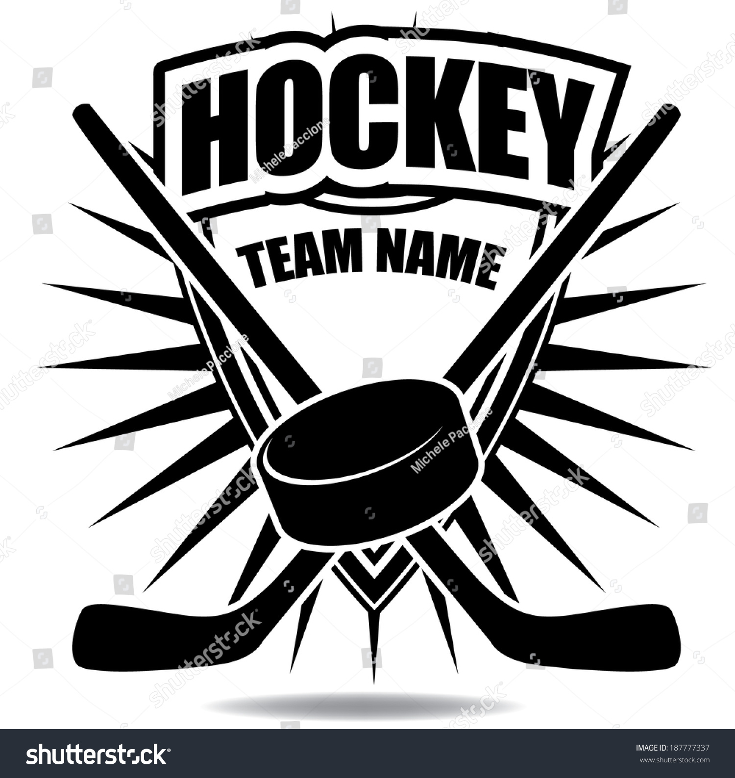 Hockey Badge Icon Symbol Eps 10 Vector, Grouped For Easy Editing. No ...