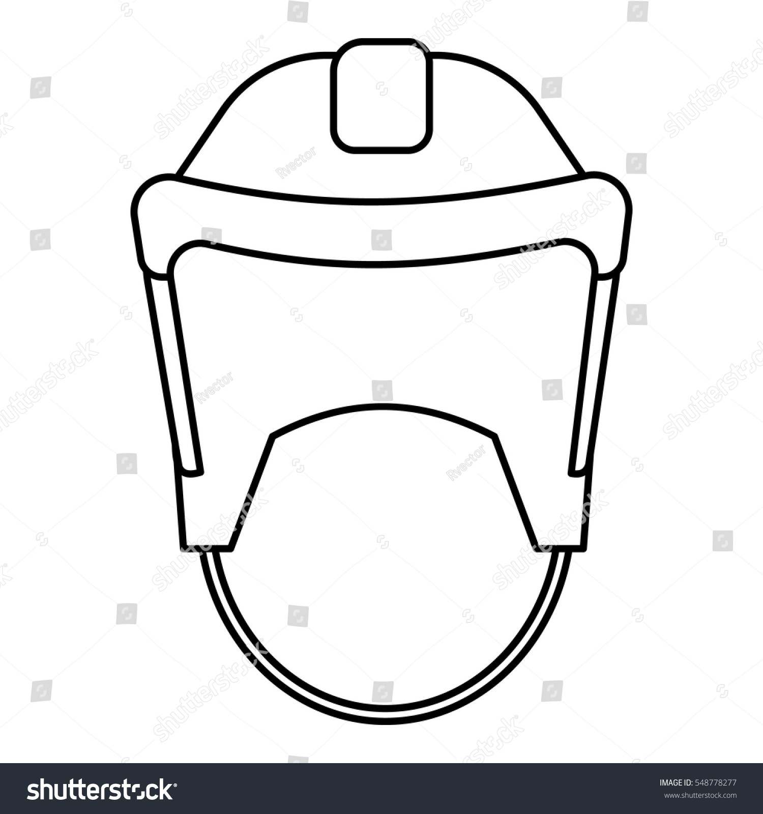 Hockey Helmet Icon Outline Illustration Hockey Stock Vector (Royalty ...