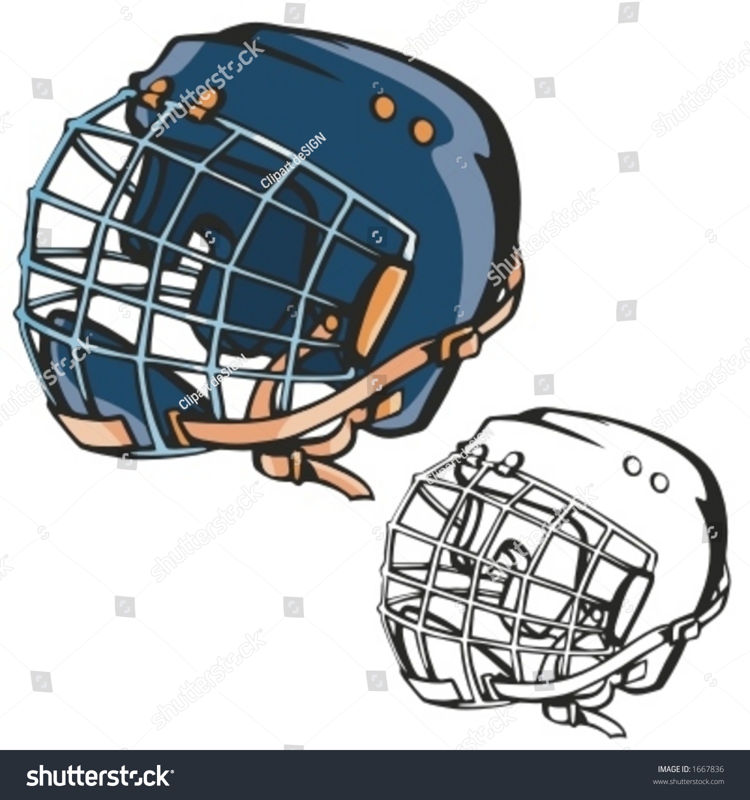 Hockey Helmet. Vector Illustration - 1667836 : Shutterstock