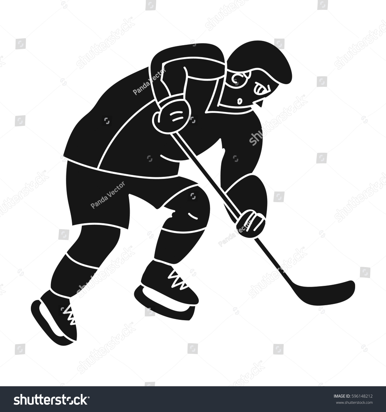 Hockey Player Full Gear Stick Playing Stock Vector (Royalty Free ...