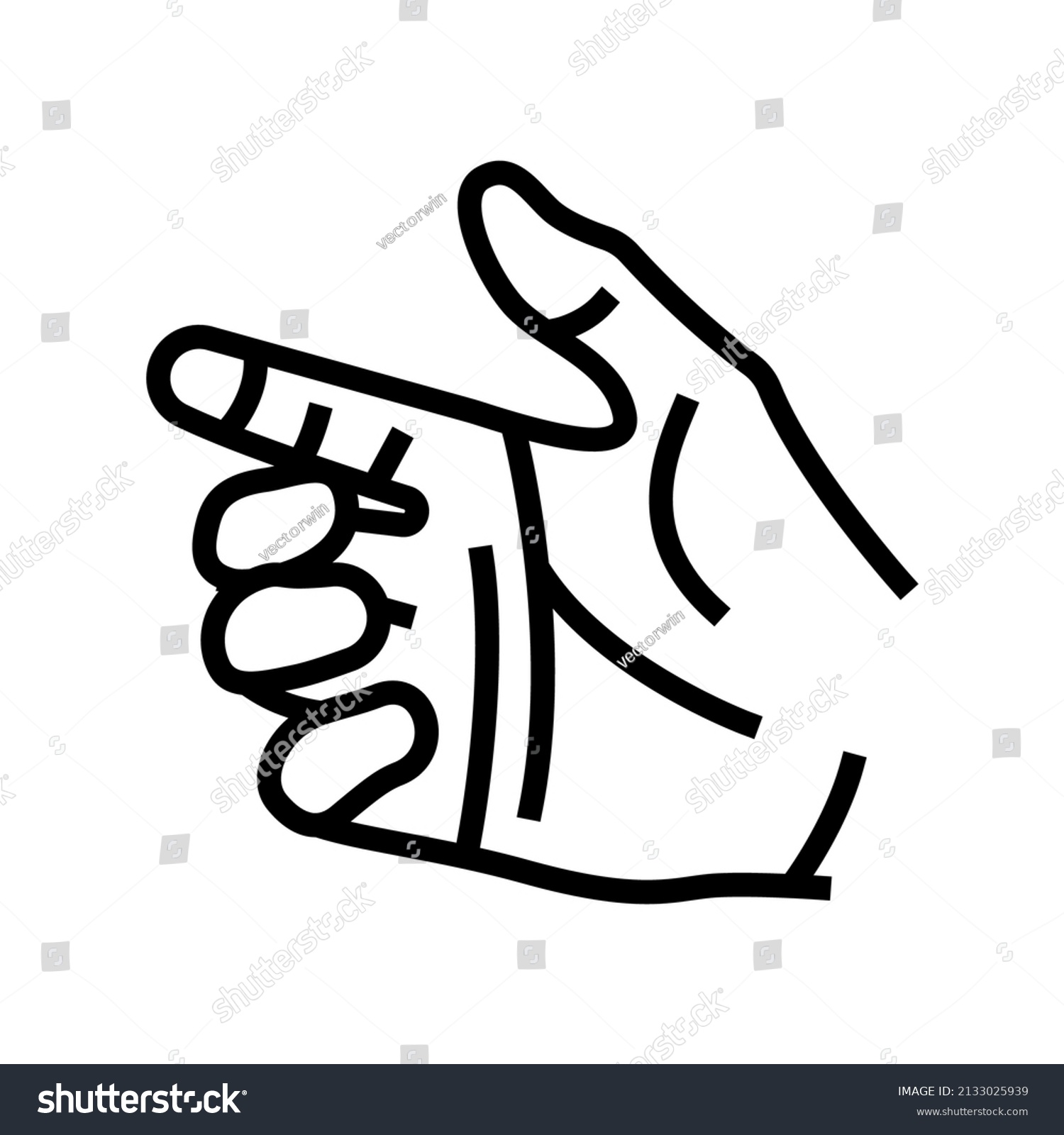 Hold Hand Line Icon Vector Hold Stock Vector (Royalty Free) 2133025939 ...