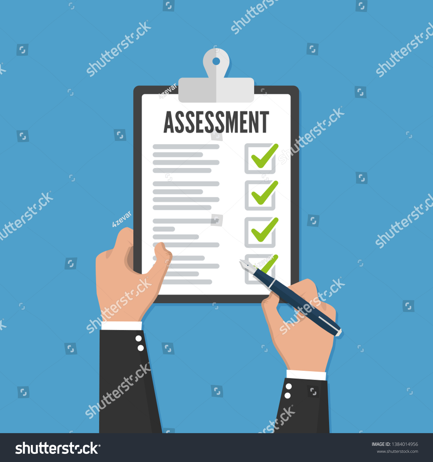 Holding Clipboard Checklist Assessment Flat Icon Stock Vector (Royalty ...