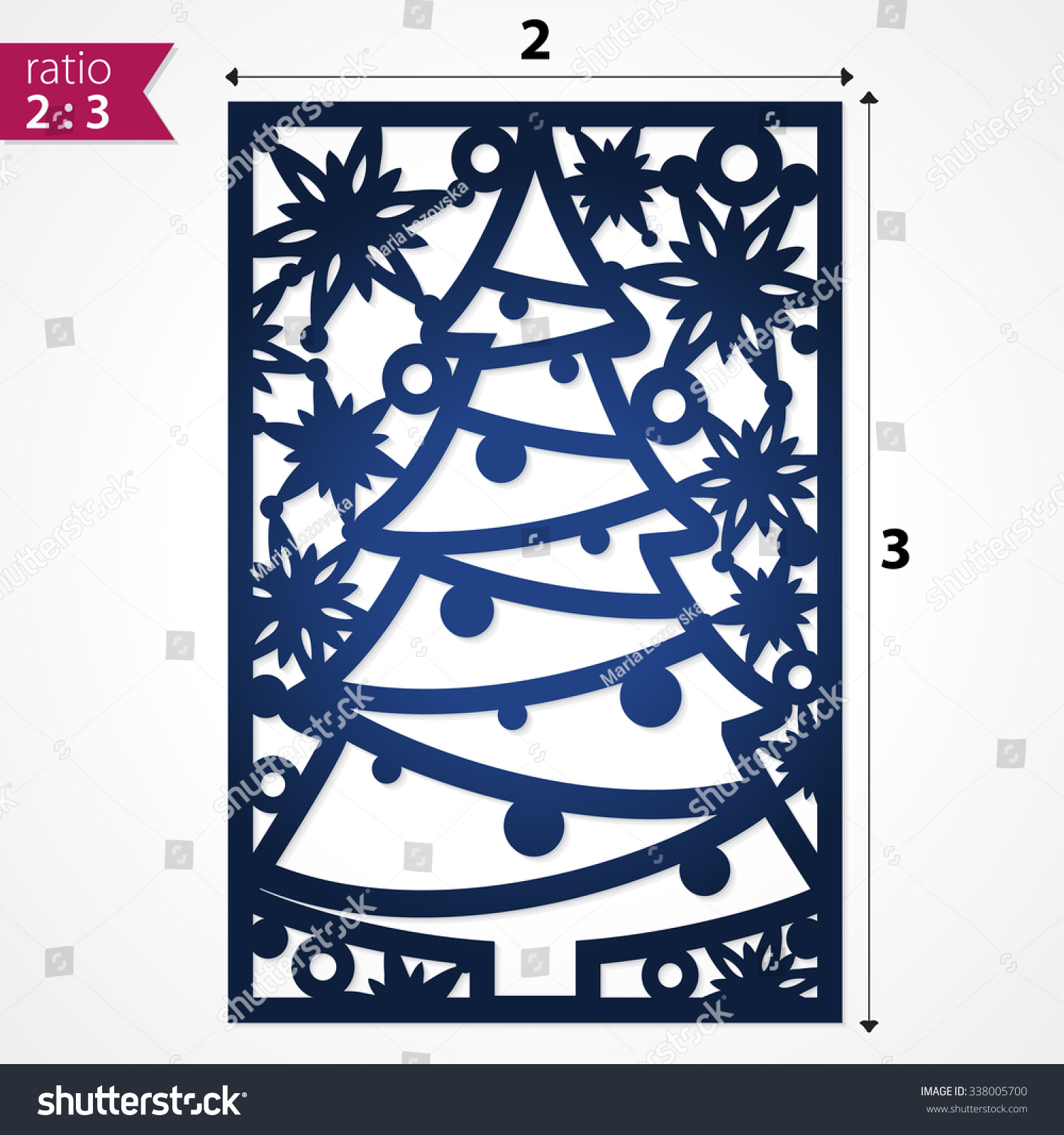 Holiday Card Die Cut Xmas Pattern Stock Vector 338005700  Shutterstock