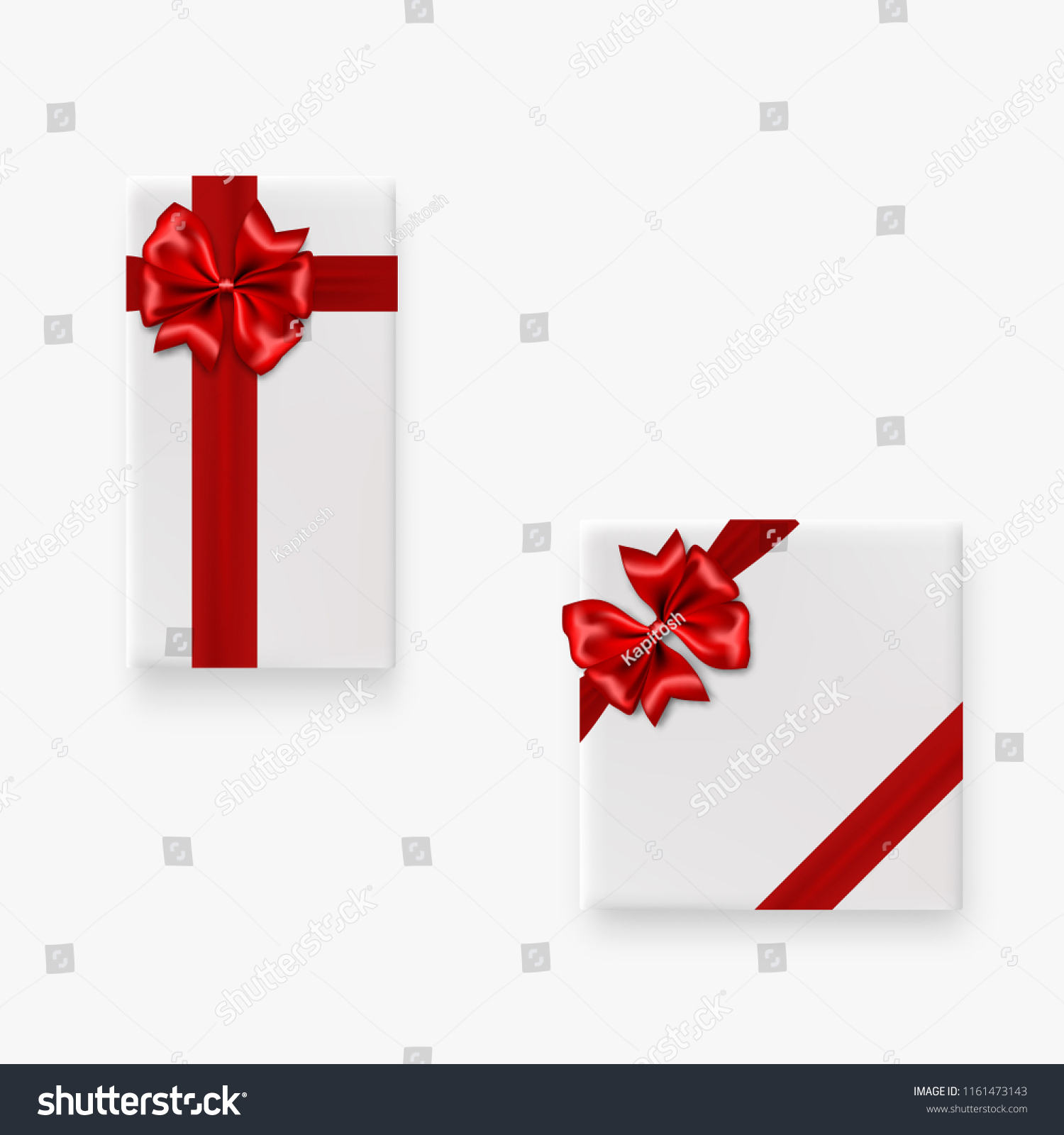 Download Holiday Gift White Box Set Red Stock Vector Royalty Free 1161473143 Yellowimages Mockups