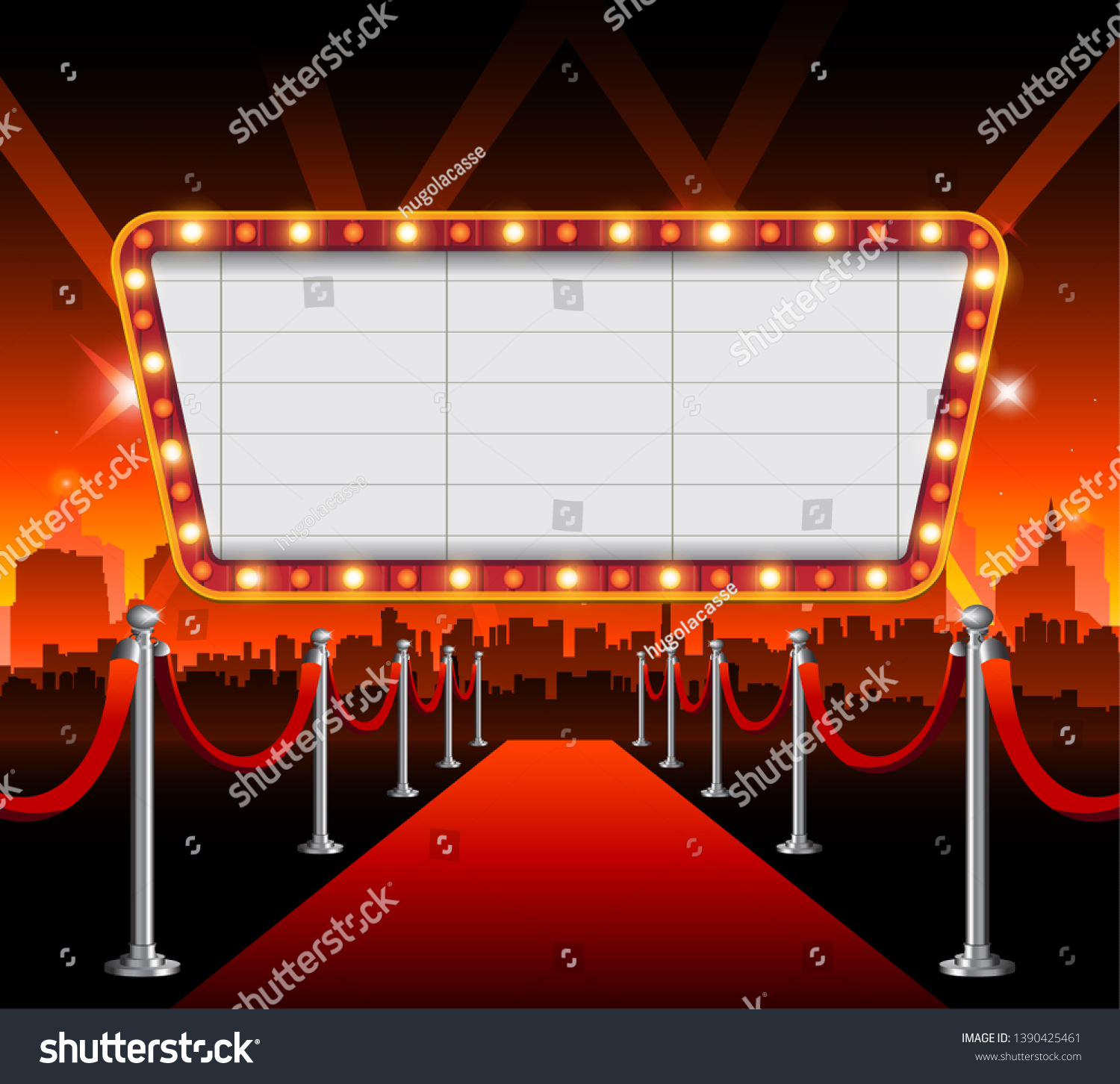 Hollywood City Red Carpet Background Stock Vector (Royalty Free 