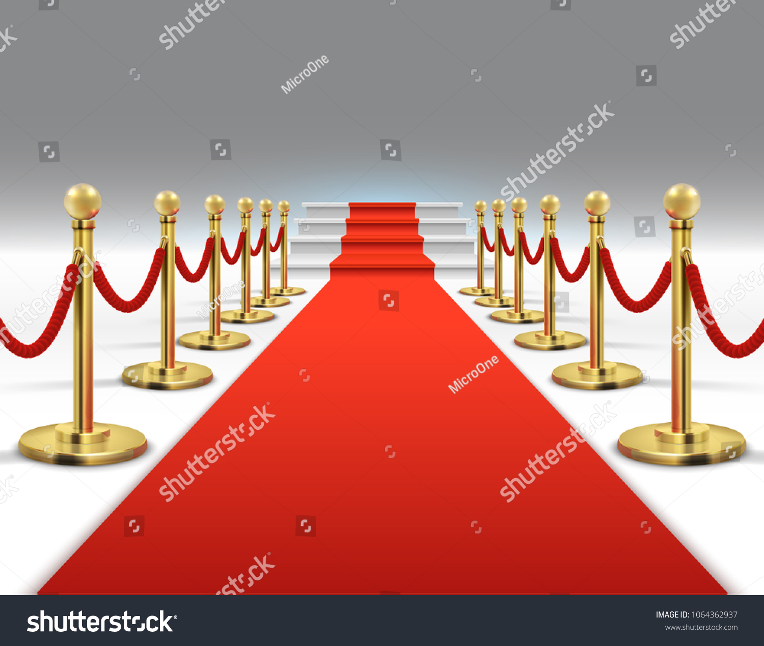 Hollywood Luxury Elegant Red Carpet Stairs Stock Vector Royalty Free 1064362937