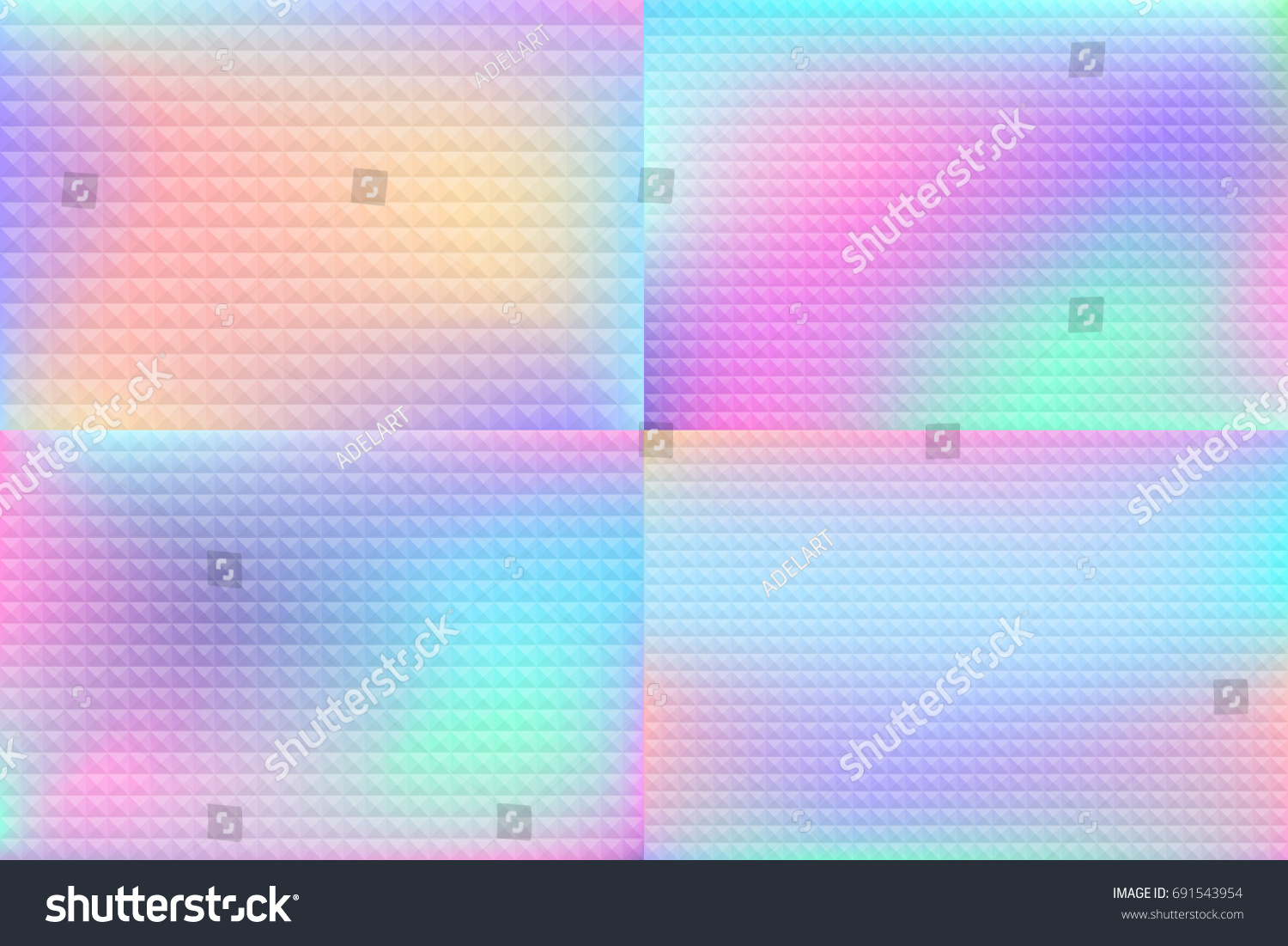 Holographic Backgrounds Set Smooth Multicolor Textures Stock Vector ...