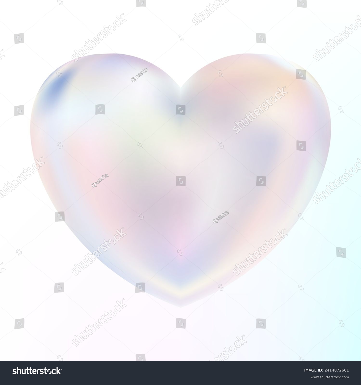 SVG of Holographic mother-of-pearl heart. Opal heart shape. Magic love talisman. 3d hologram element. Metallic rainbow icon. Iridescent, flowing gradient. Vector illustration EPS10. svg