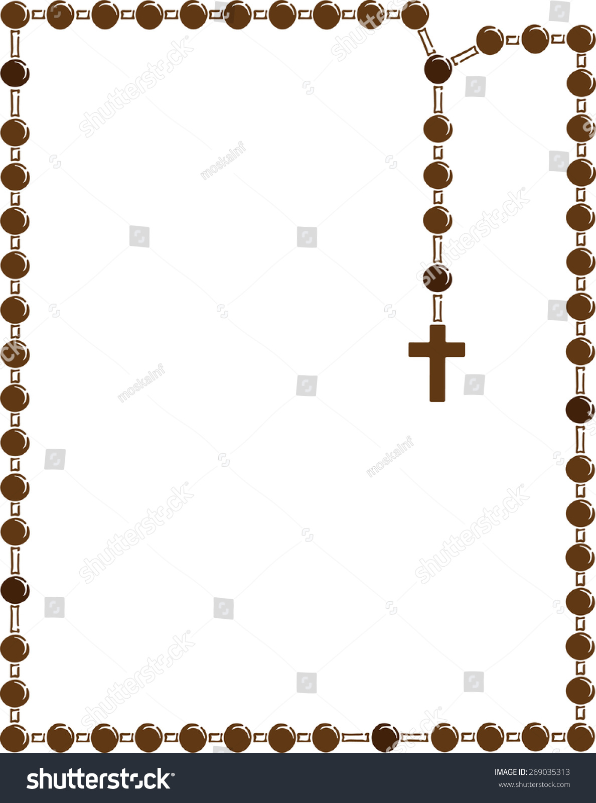 Holy Rosary Brown Frame Rosary Brown Stock Vector 269035313 - Shutterstock