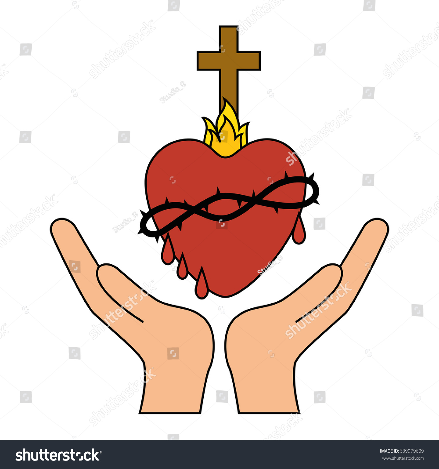 Holy Sacred Heart Stock Vector (Royalty Free) 639979609