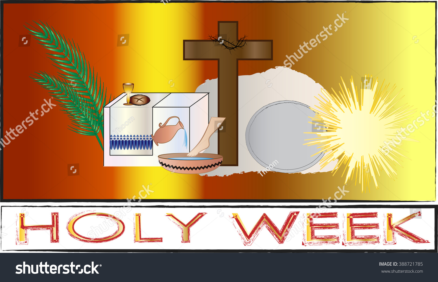 Holy Week Vector Illustration Palm Sunday Stock Vector (Royalty Free ...