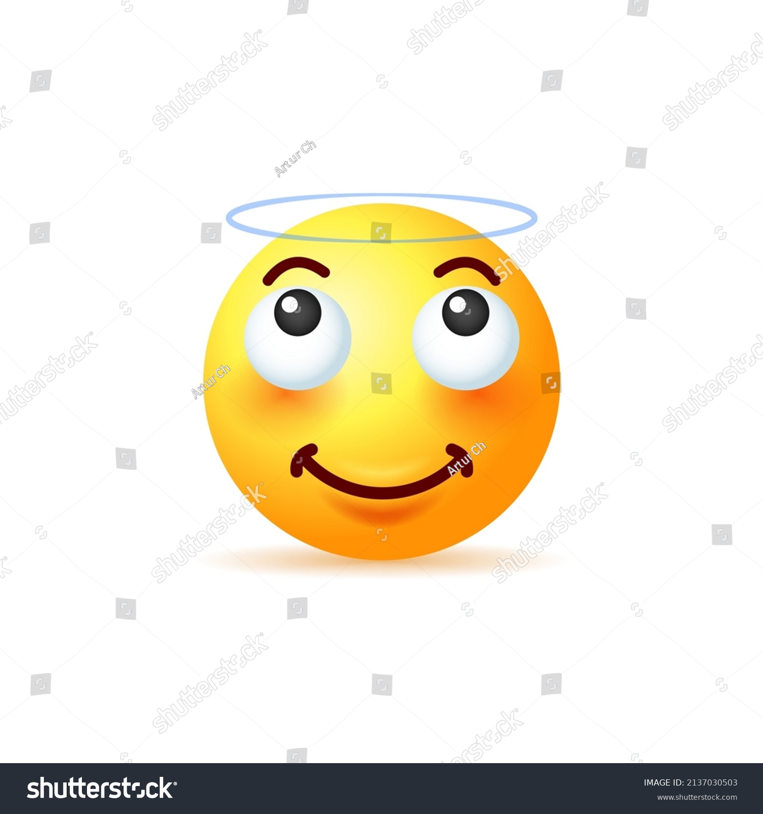 Holy Yellow Emoji Halo Over Head Stock Vector (Royalty Free) 2137030503 ...